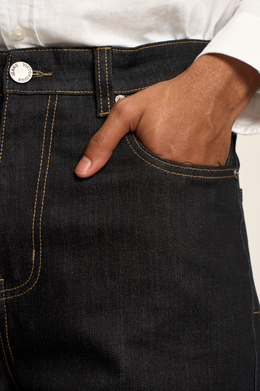 Baggy Fit Raw Denim Shorts