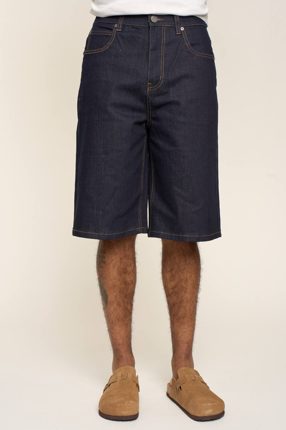 Baggy Fit Raw Denim Shorts