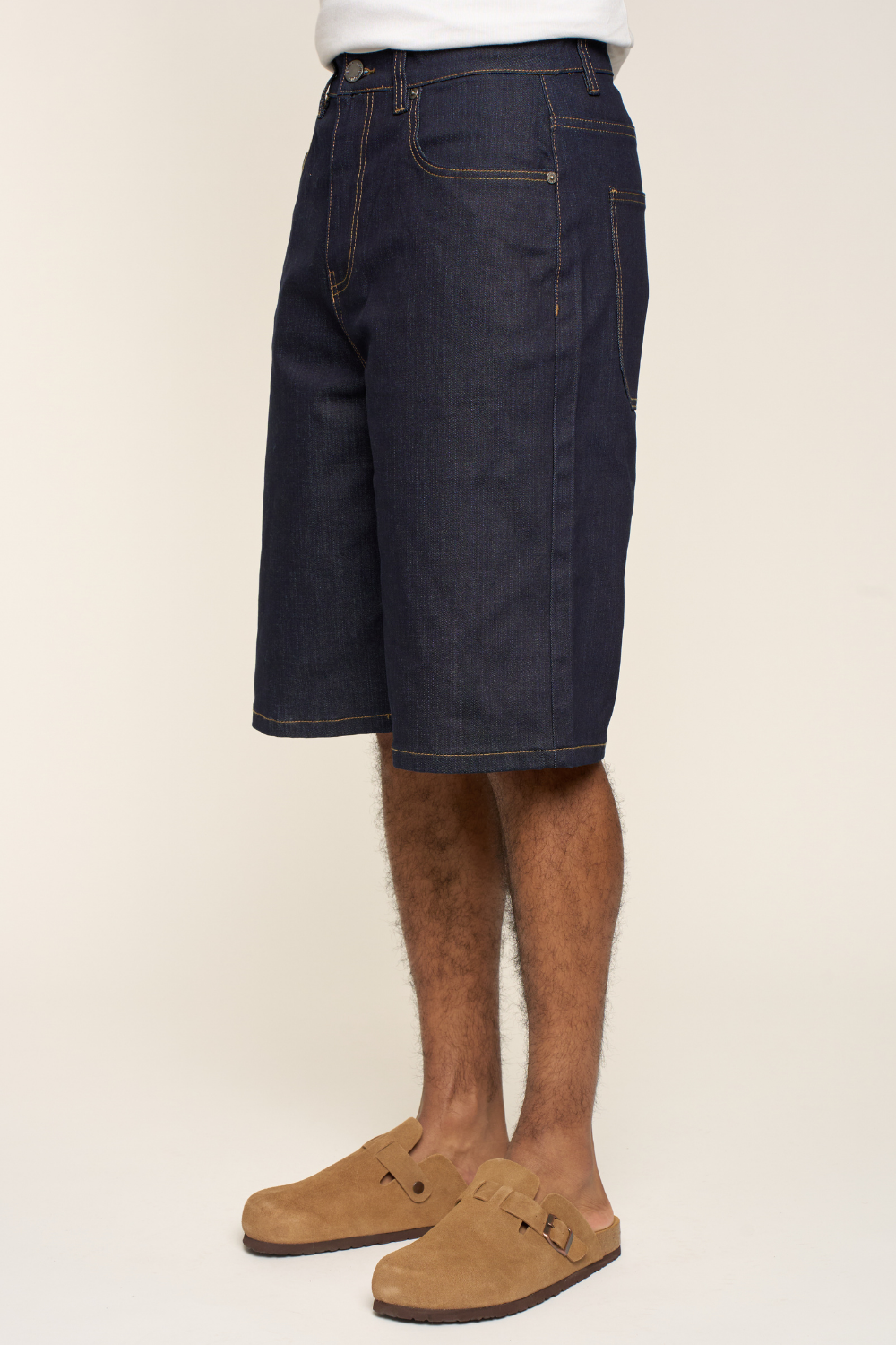 Baggy Fit Raw Denim Shorts