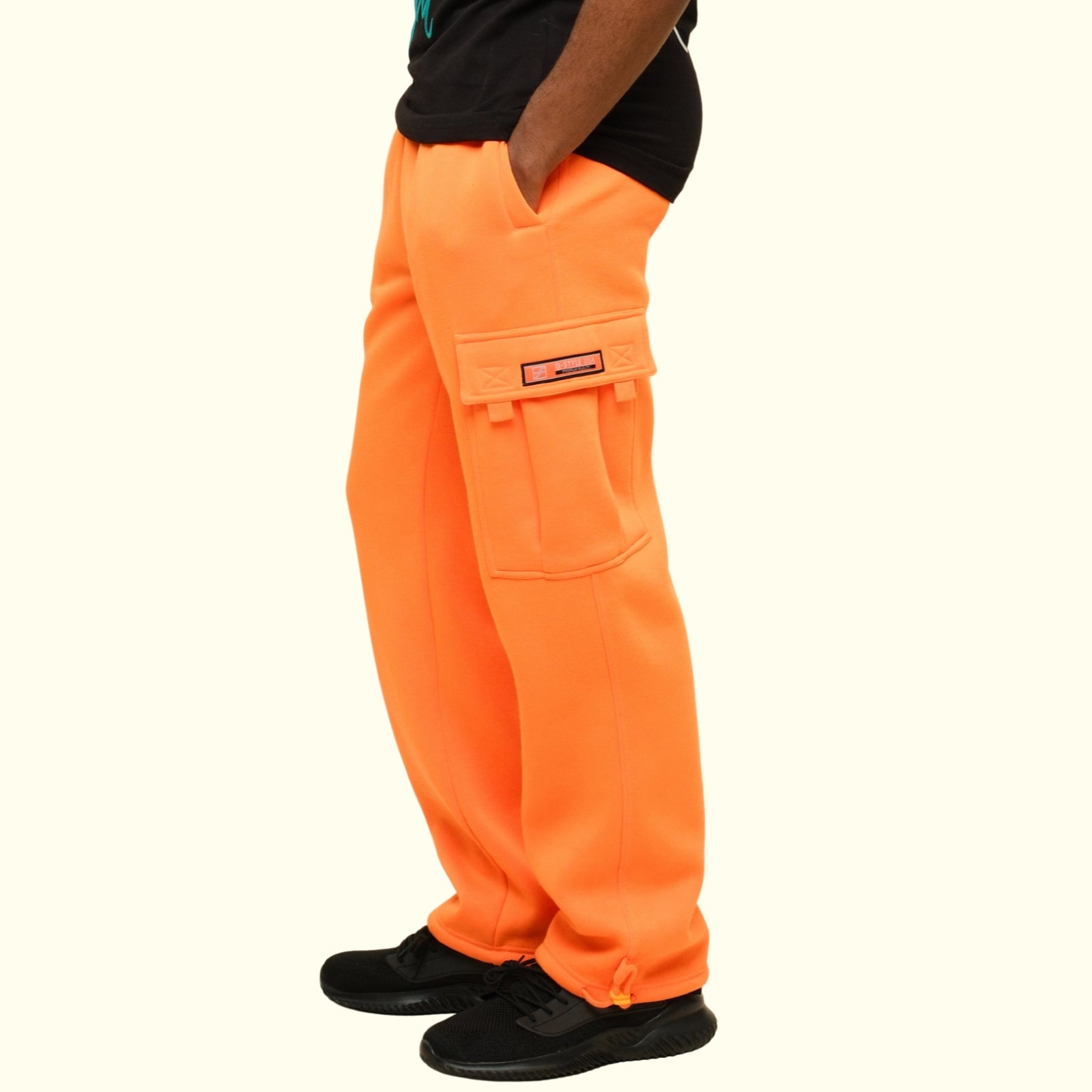 Men's Solid Fleece Heavyweight Cargo Sweat Pants