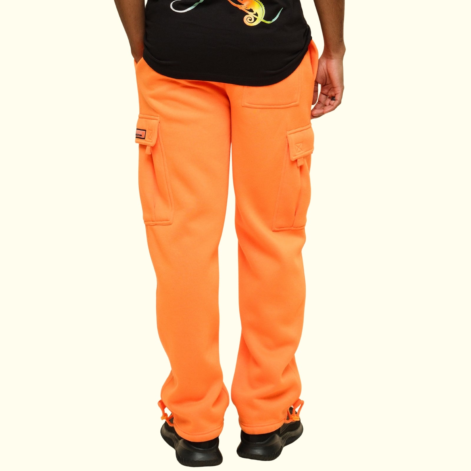 Men's Solid Fleece Heavyweight Cargo Sweat Pants