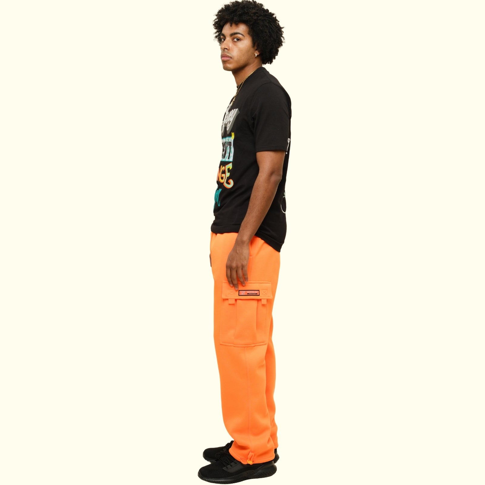Men's Solid Fleece Heavyweight Cargo Sweat Pants