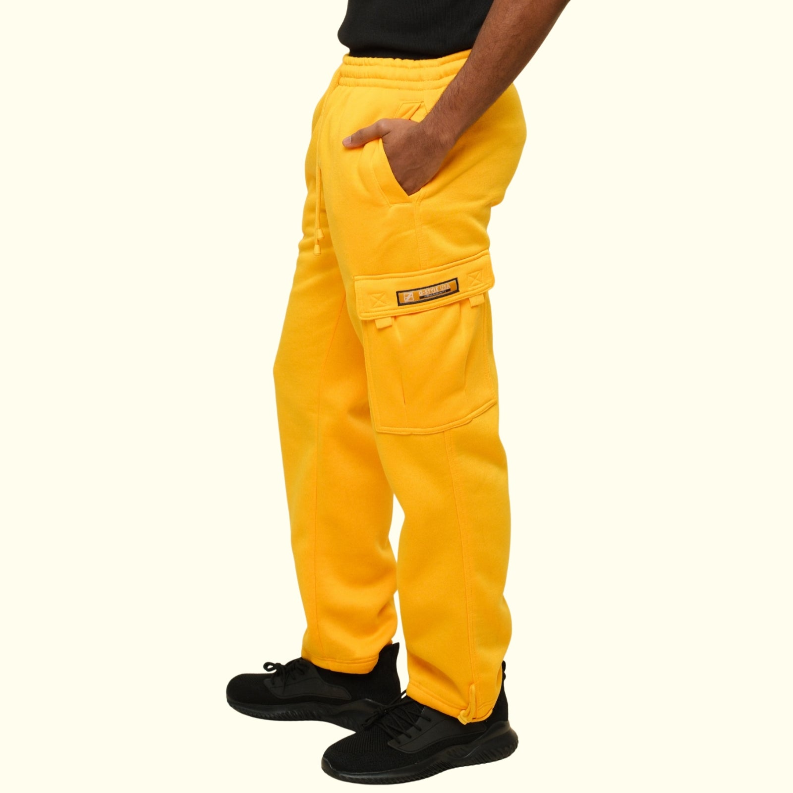 Men's Solid Fleece Heavyweight Cargo Sweat Pants