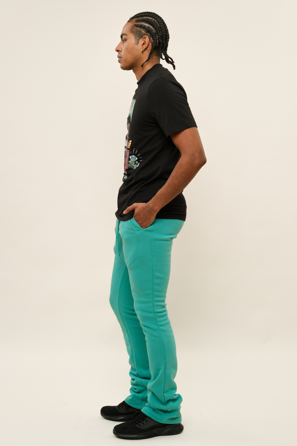 Flared Stacked Fleece Sweat Pants