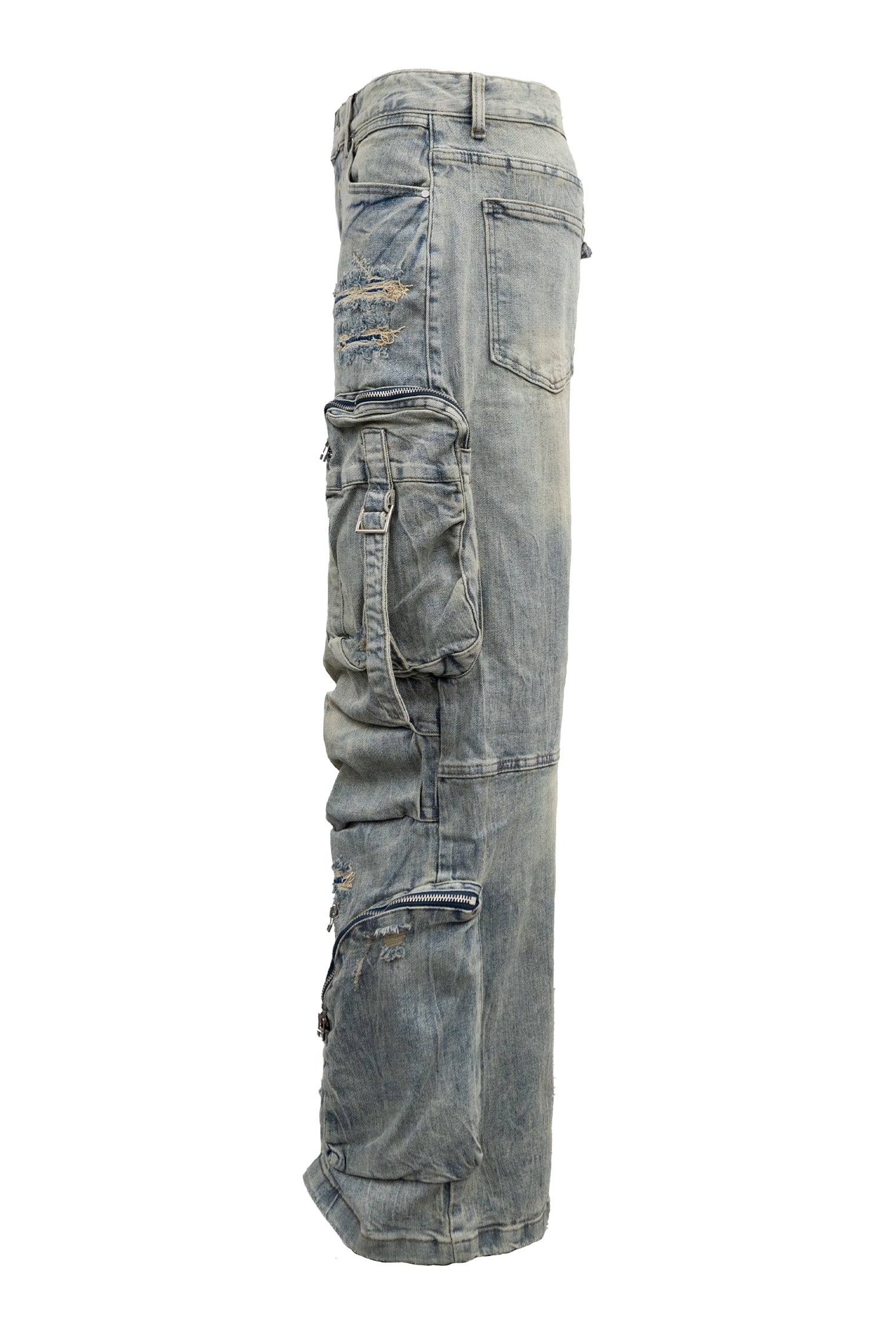 Y2K Washed Wide Fit utility Cargo Baggy Denim Pants