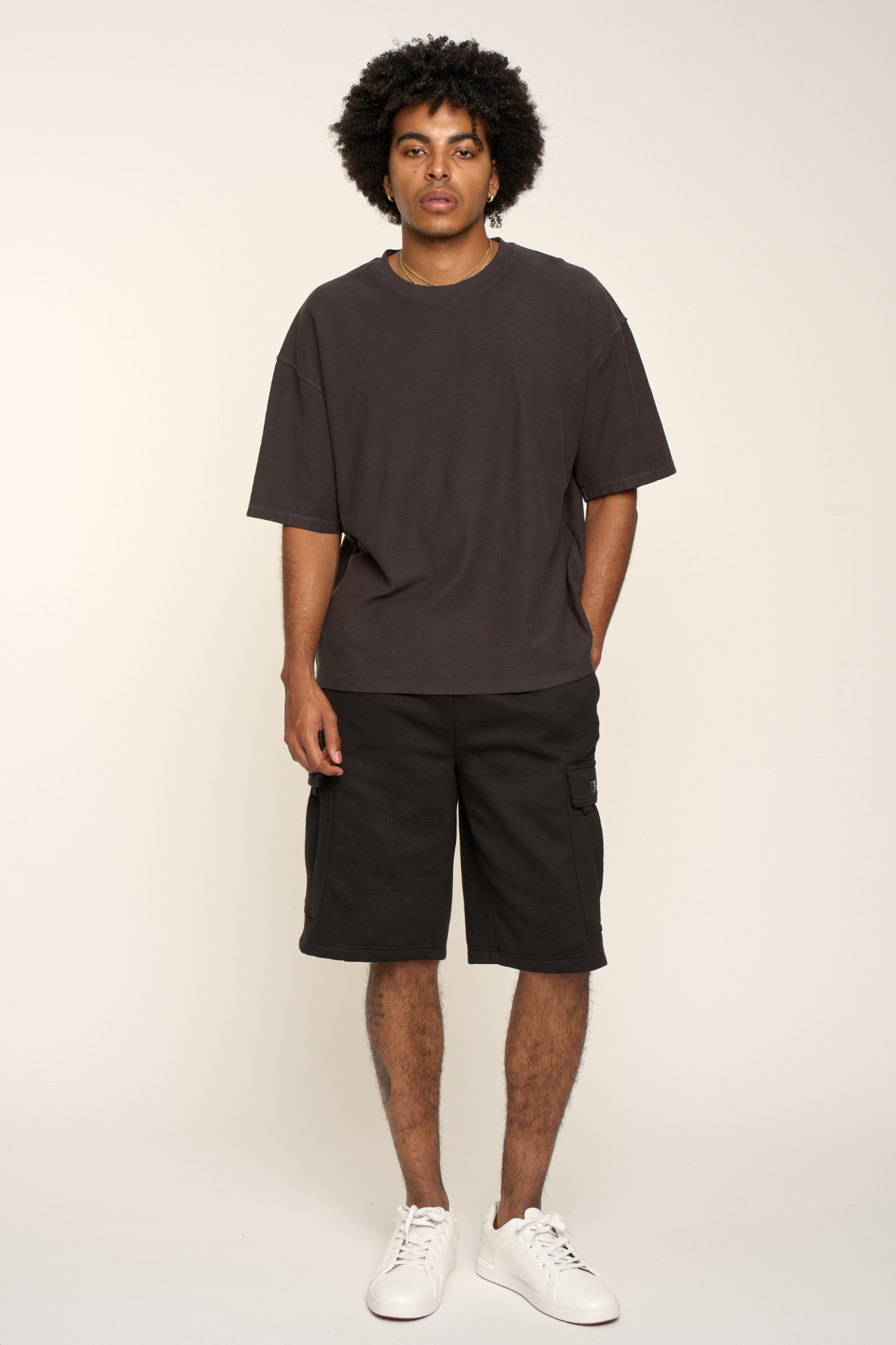 Men's Solid Fleece Heavyweight Cargo Shorts
