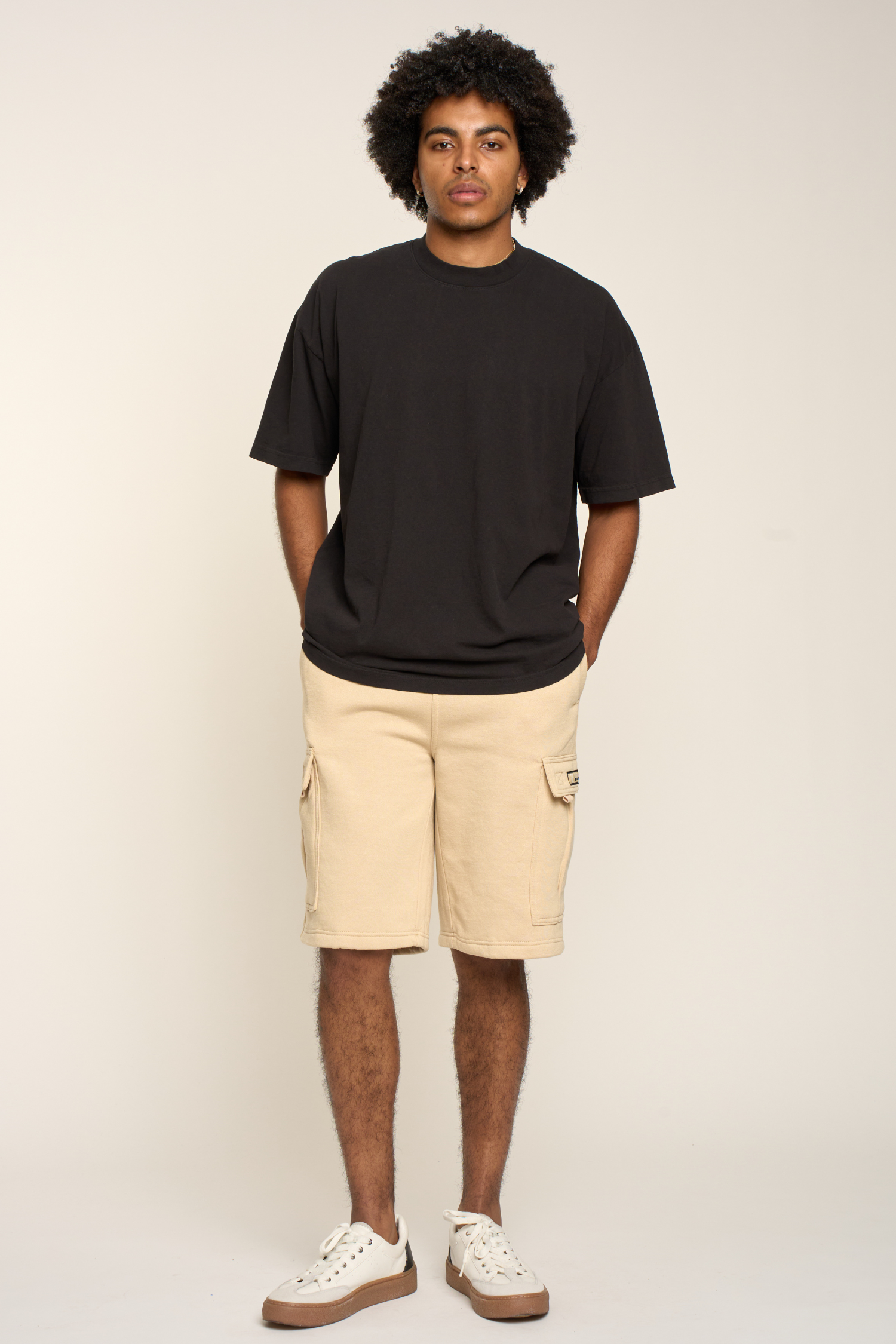 Men's Solid Fleece Heavyweight Cargo Shorts