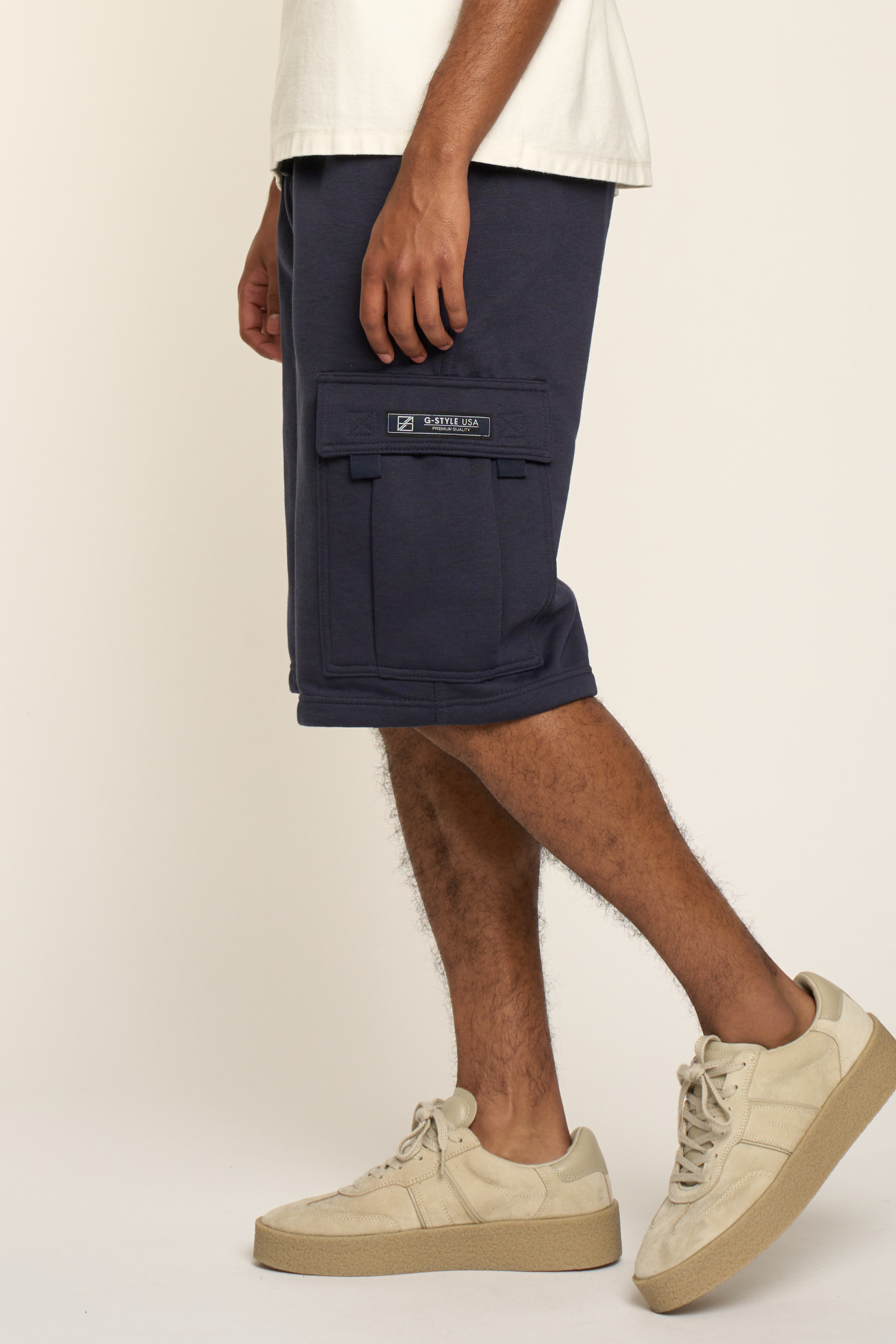 Men's Solid Fleece Heavyweight Cargo Shorts