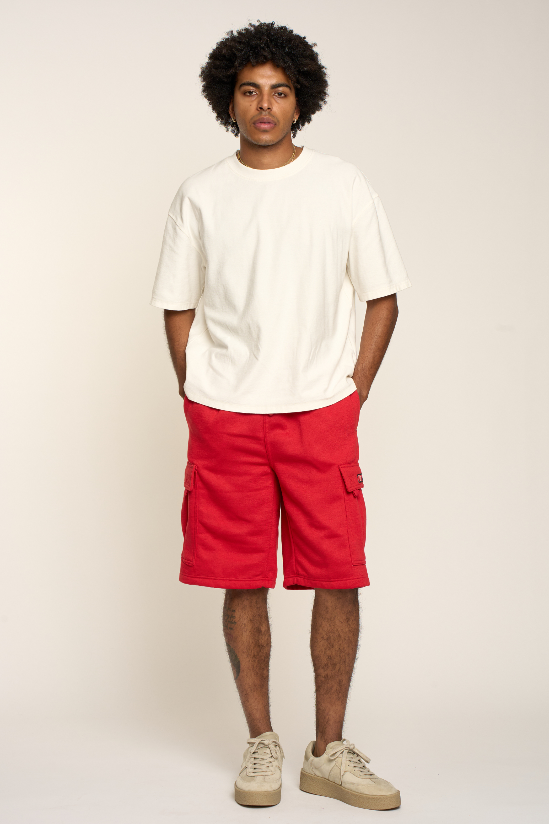 Men's Solid Fleece Heavyweight Cargo Shorts