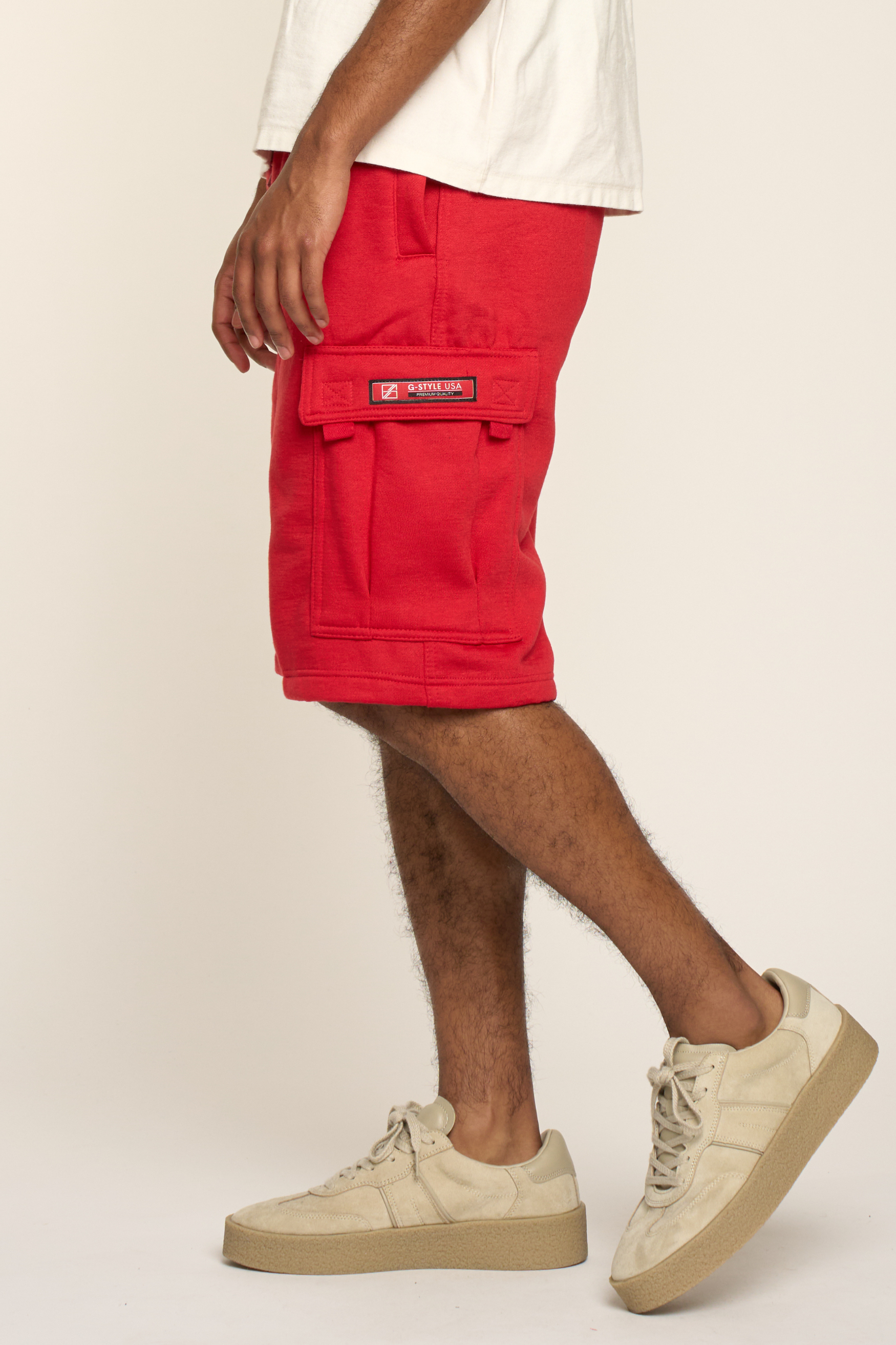 Men's Solid Fleece Heavyweight Cargo Shorts