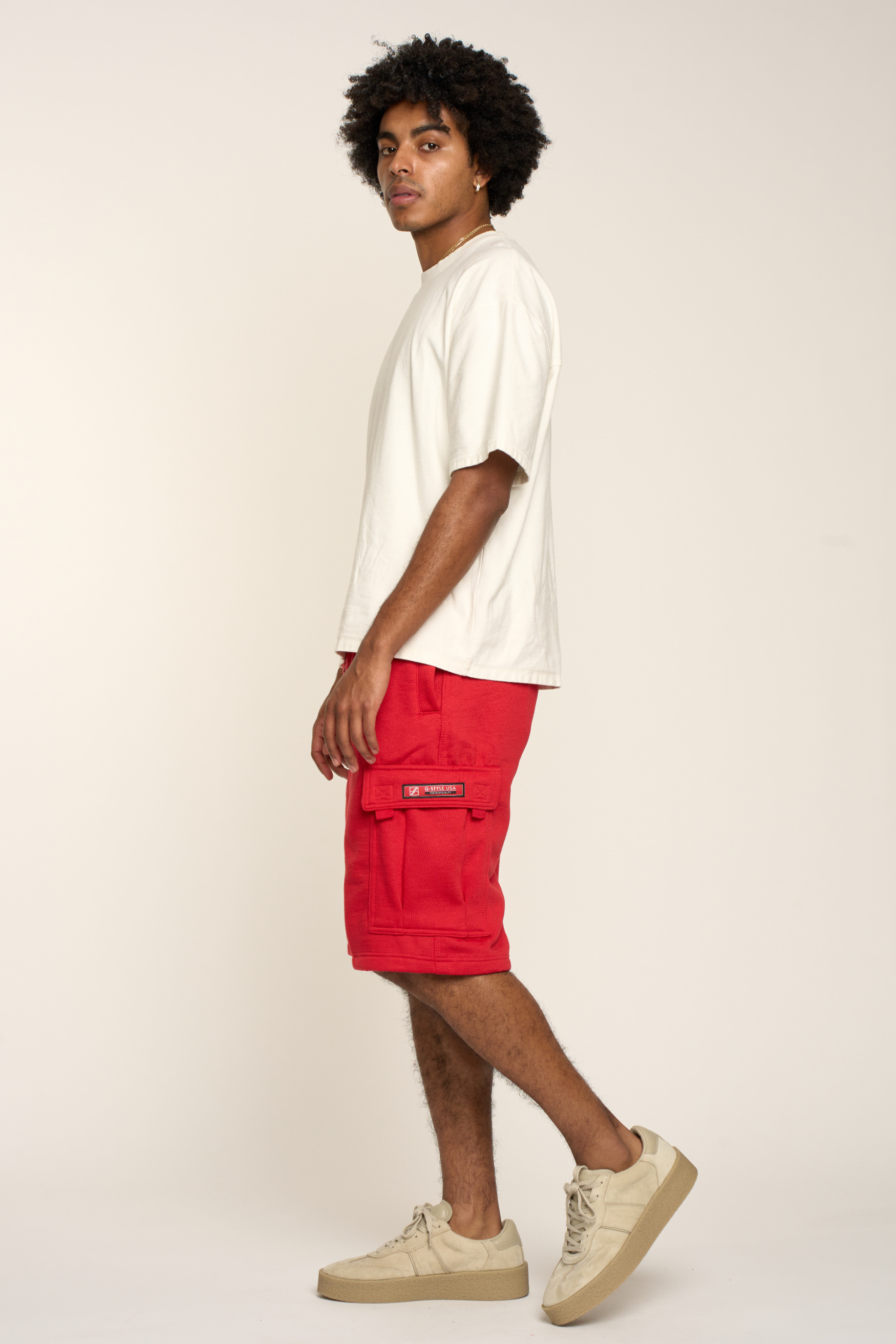 Men's Solid Fleece Heavyweight Cargo Shorts