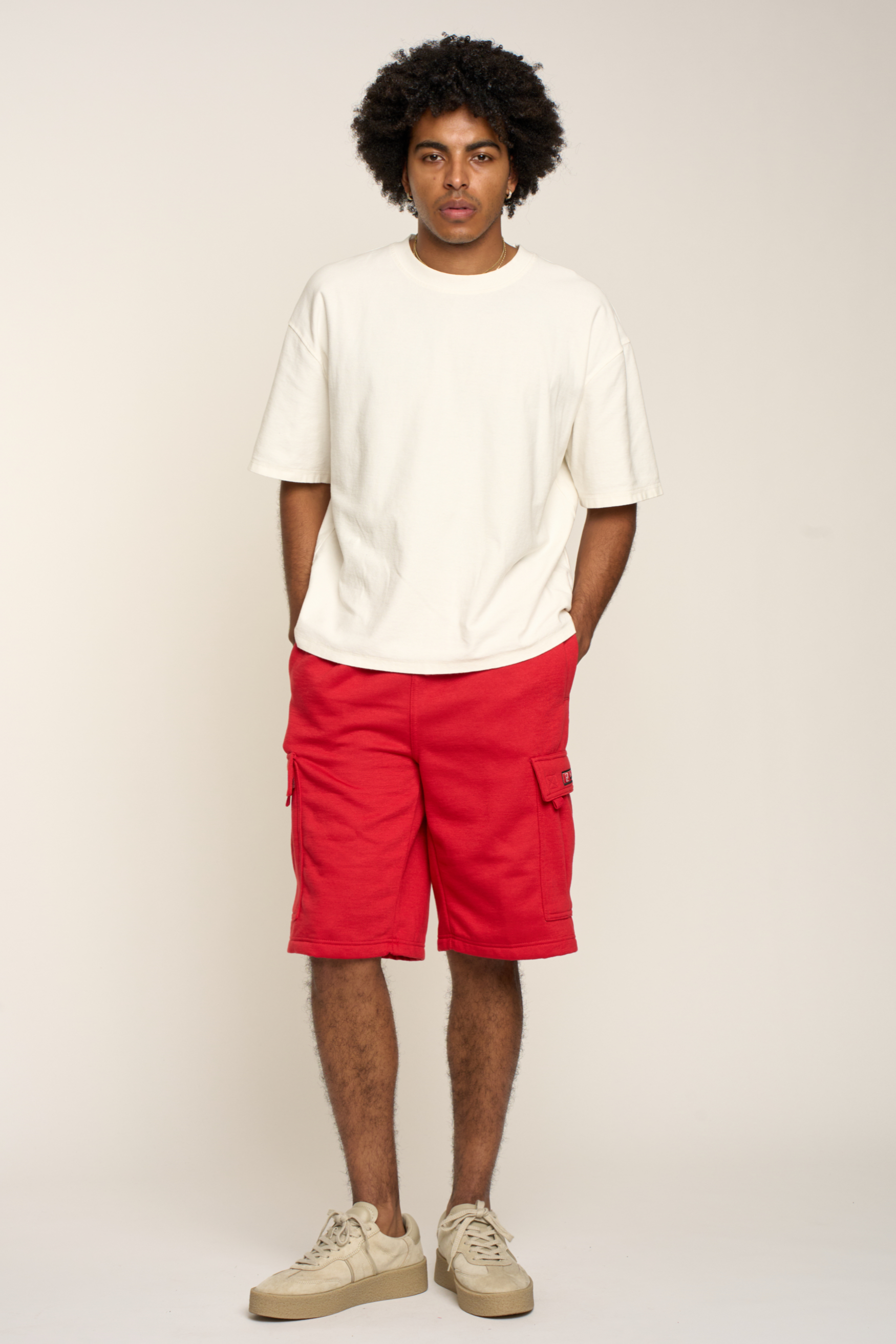 Men's Solid Fleece Heavyweight Cargo Shorts