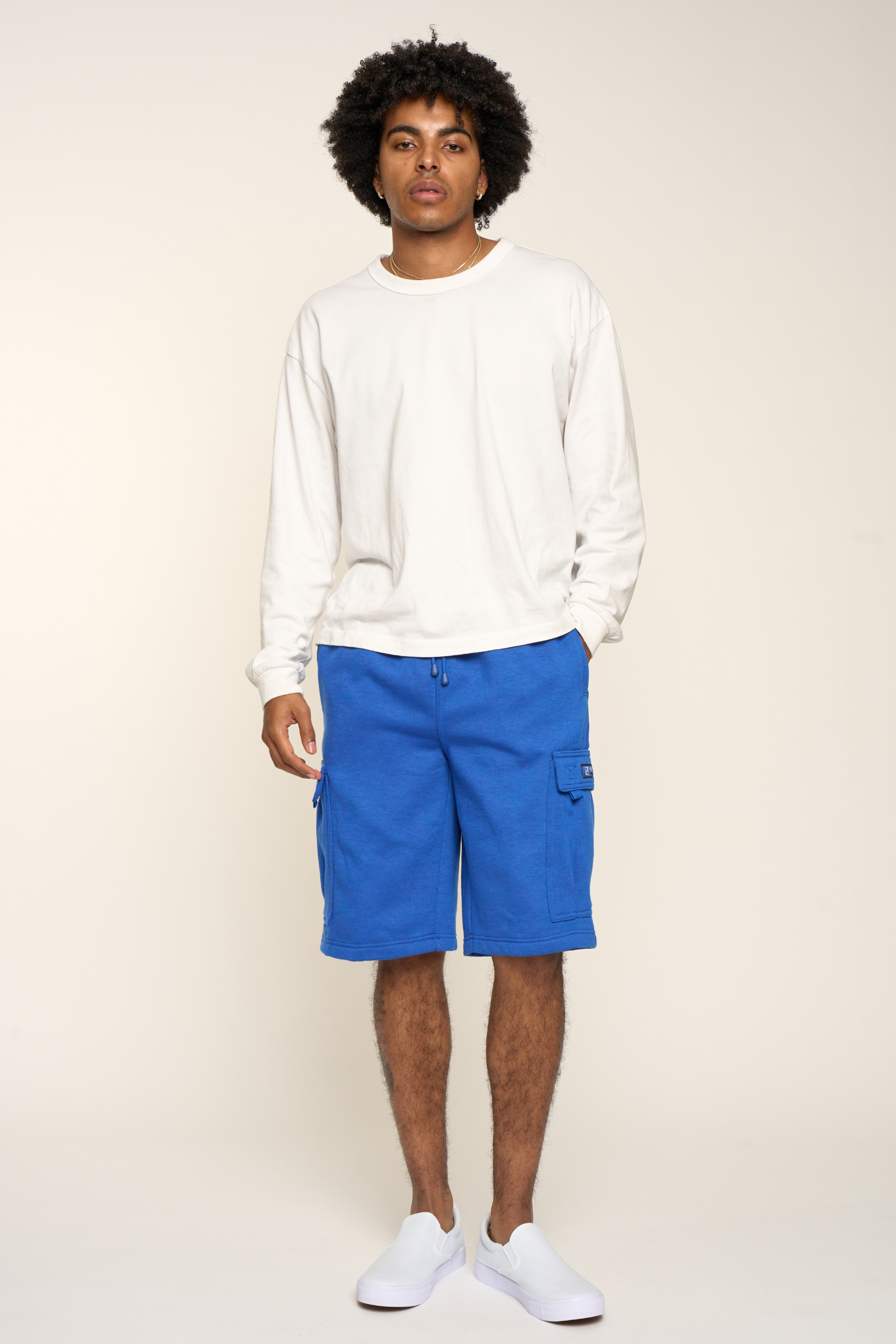 Men's Solid Fleece Heavyweight Cargo Shorts