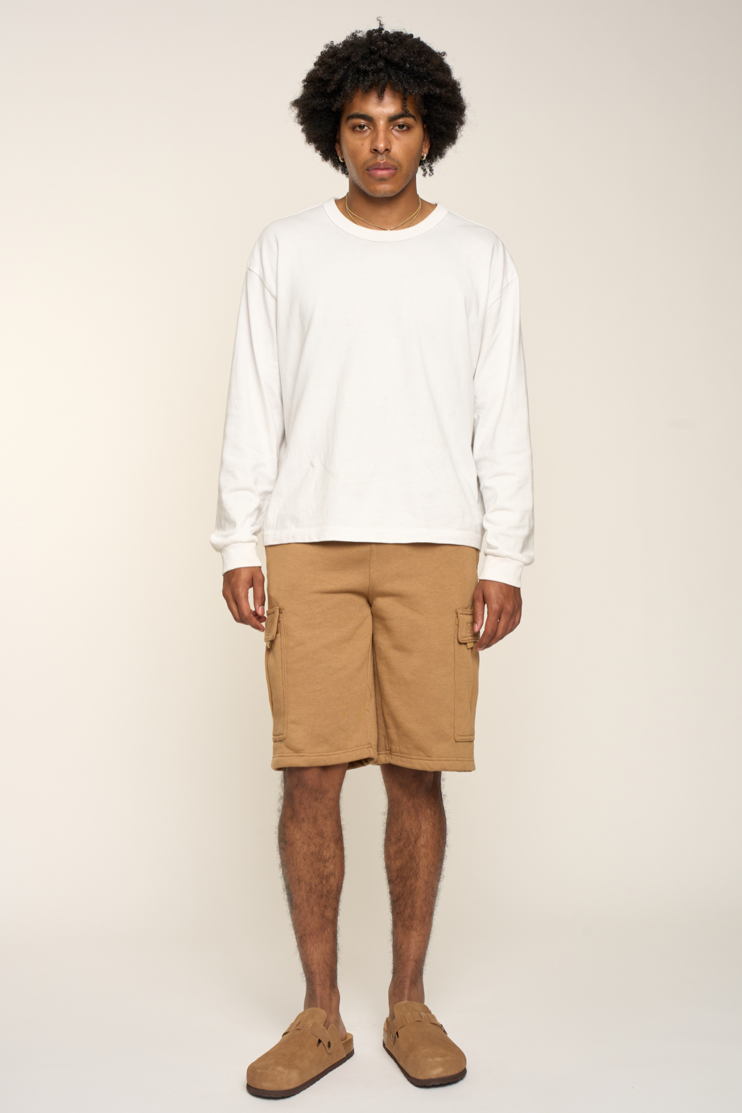 Men's Solid Fleece Heavyweight Cargo Shorts