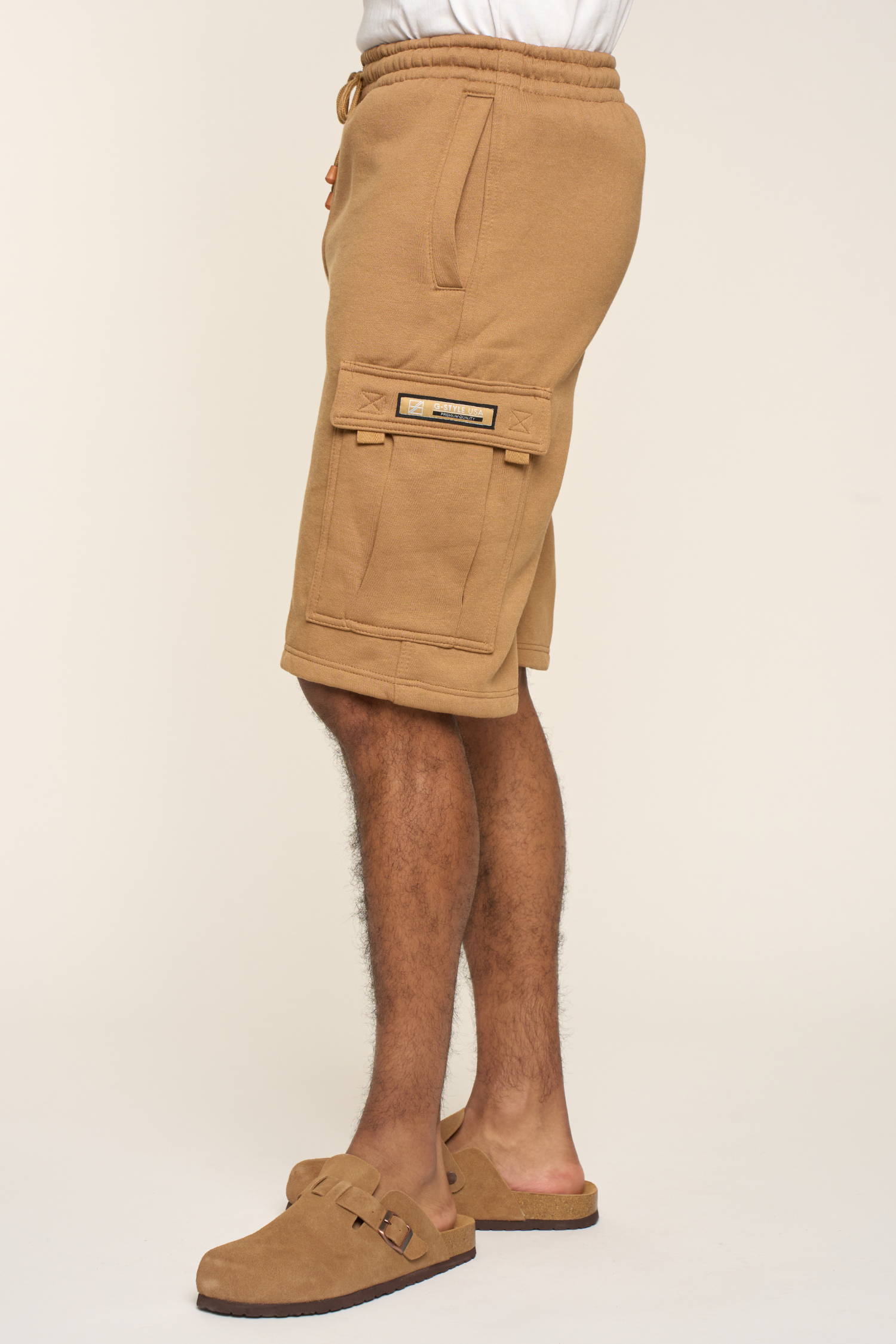 Men's Solid Fleece Heavyweight Cargo Shorts