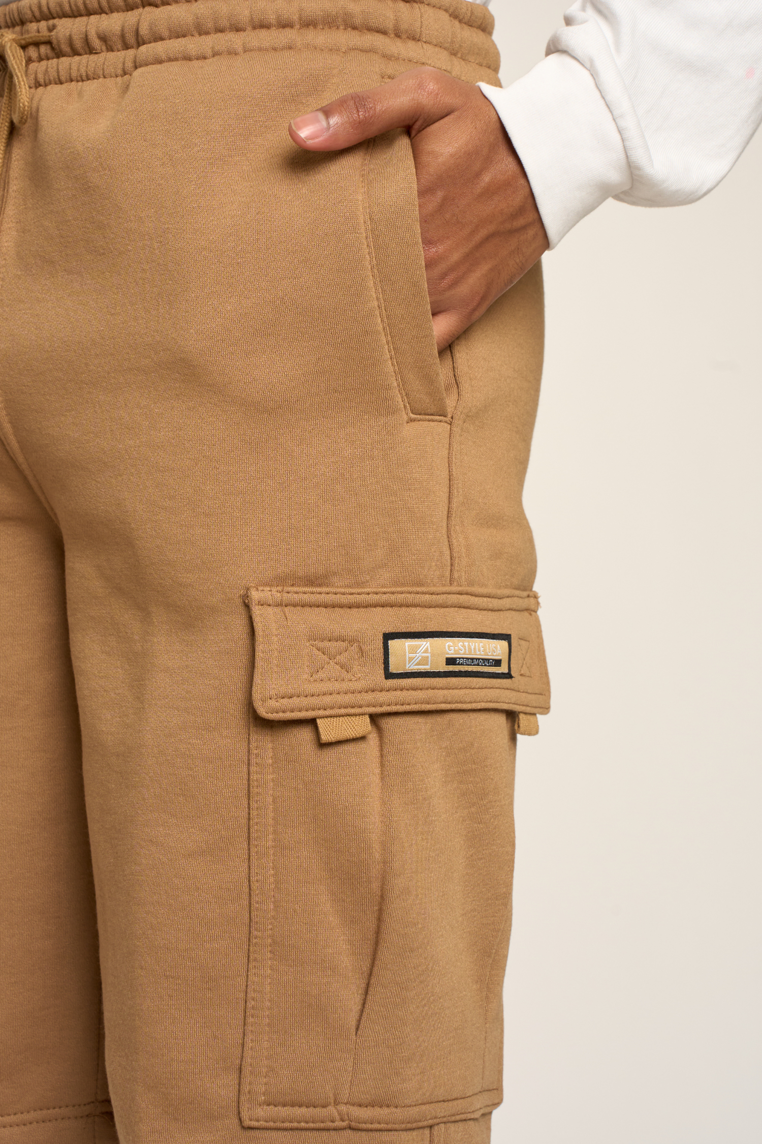 Men's Solid Fleece Heavyweight Cargo Shorts