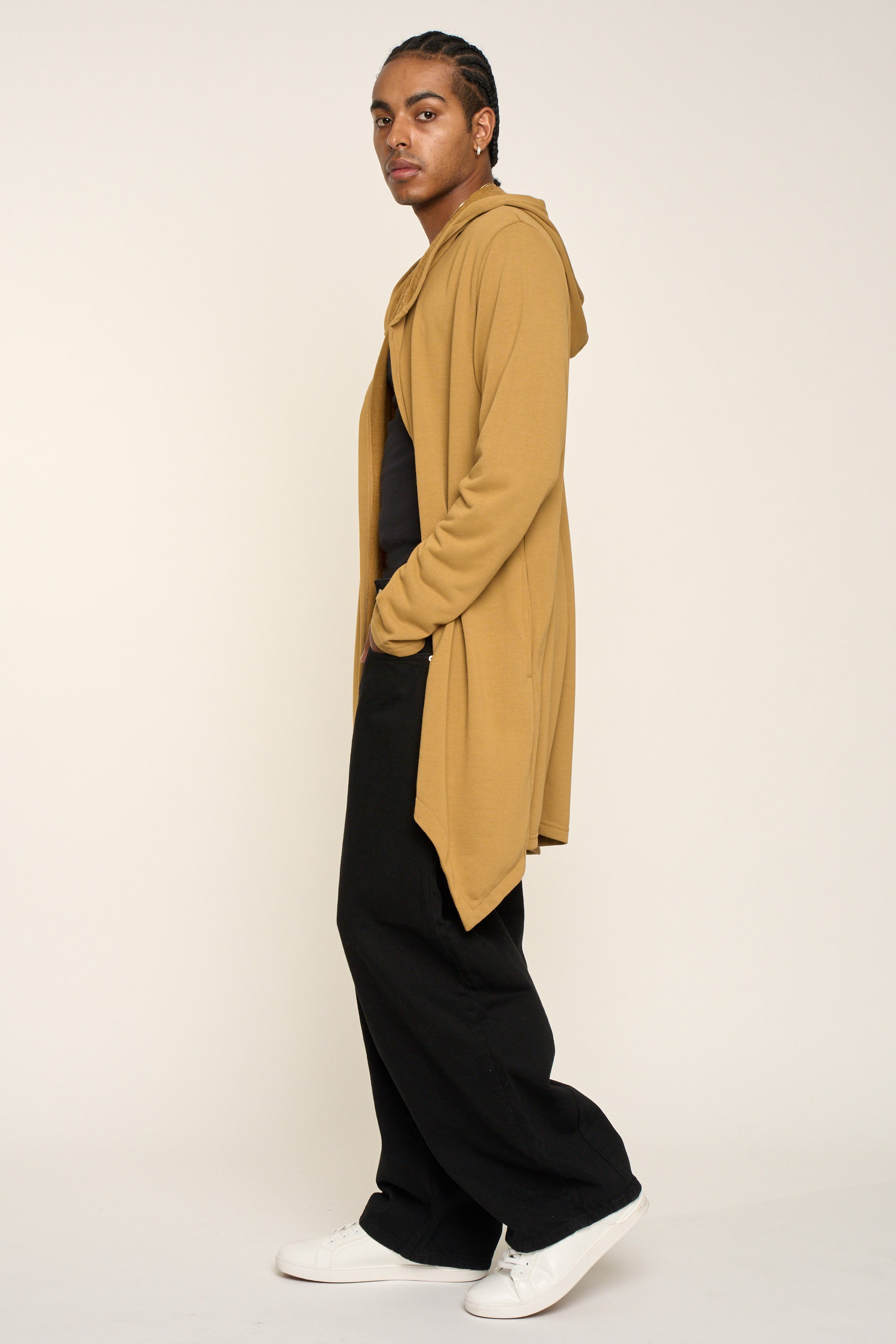 Long Length Drape Cape Cardigan Hoodie