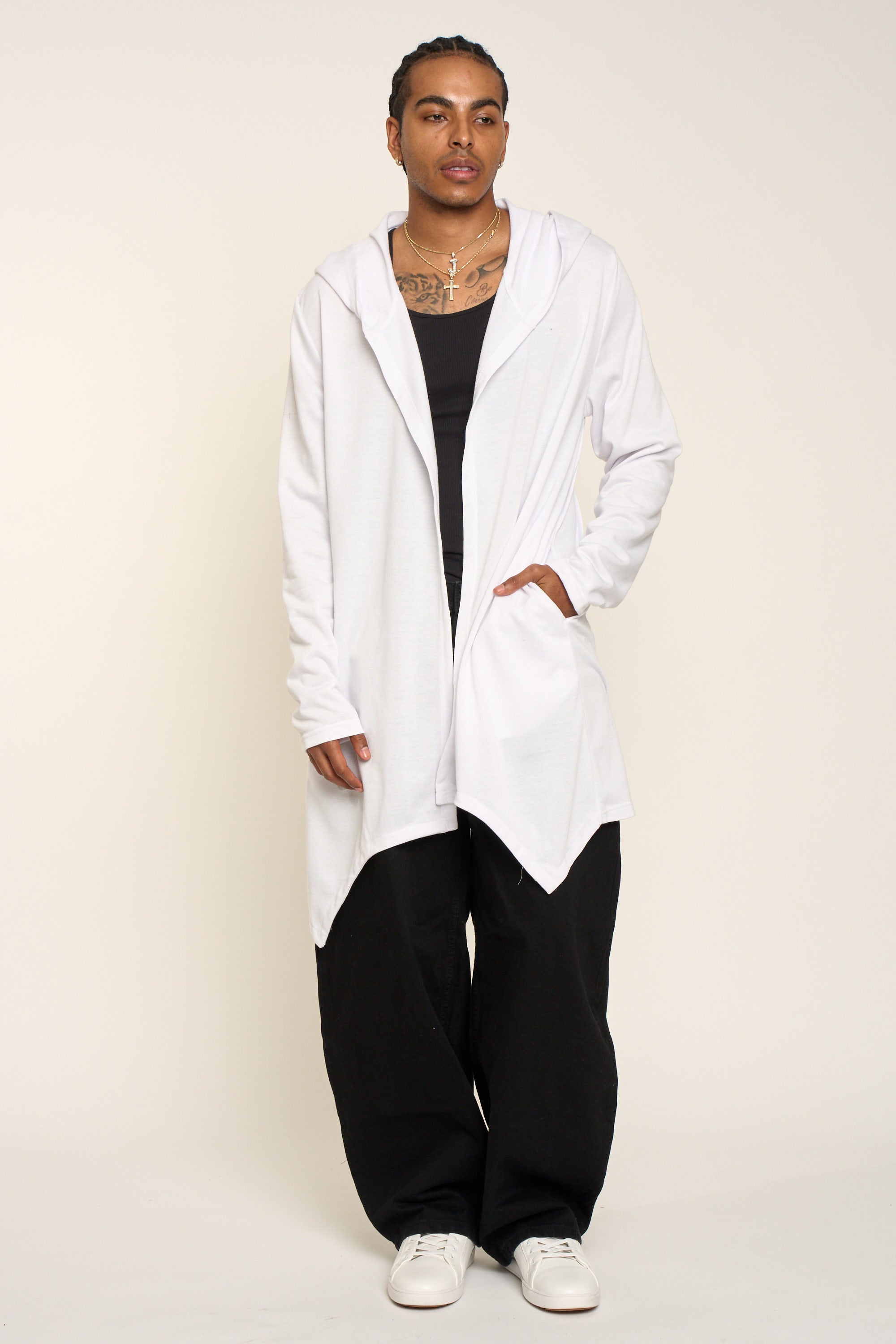 Long Length Drape Cape Cardigan Hoodie