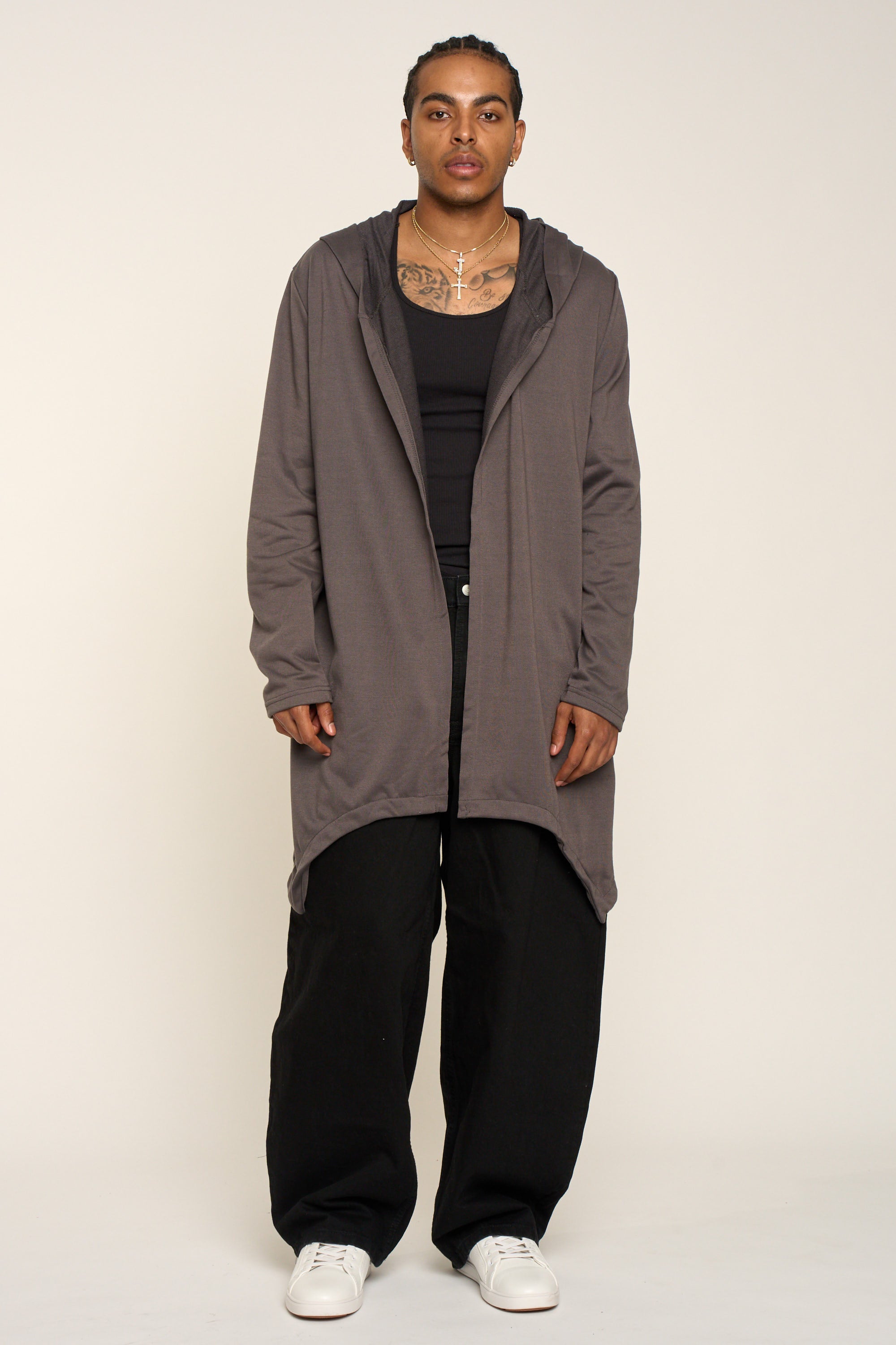 Long Length Drape Cape Cardigan Hoodie