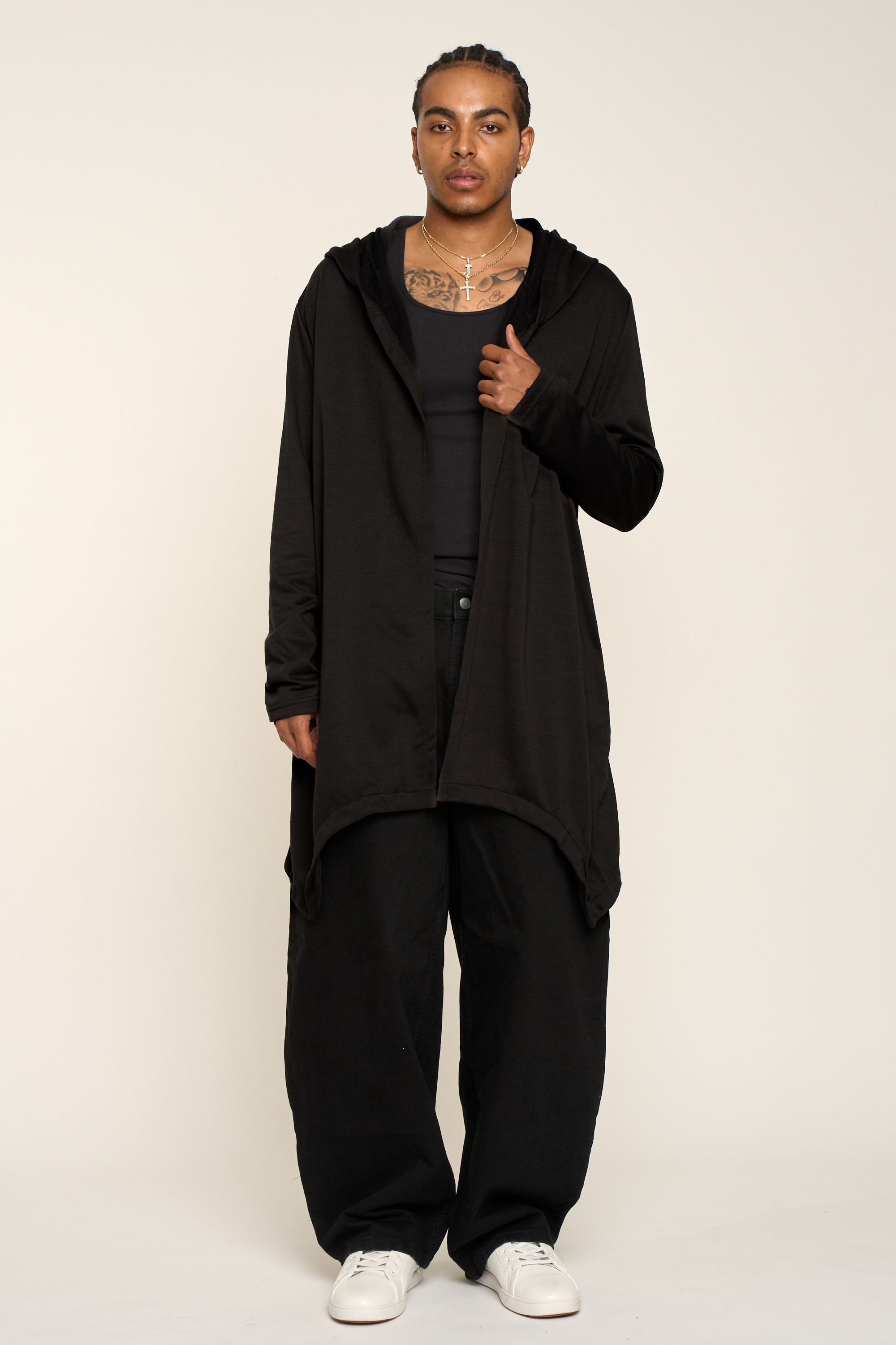 Long Length Drape Cape Cardigan Hoodie