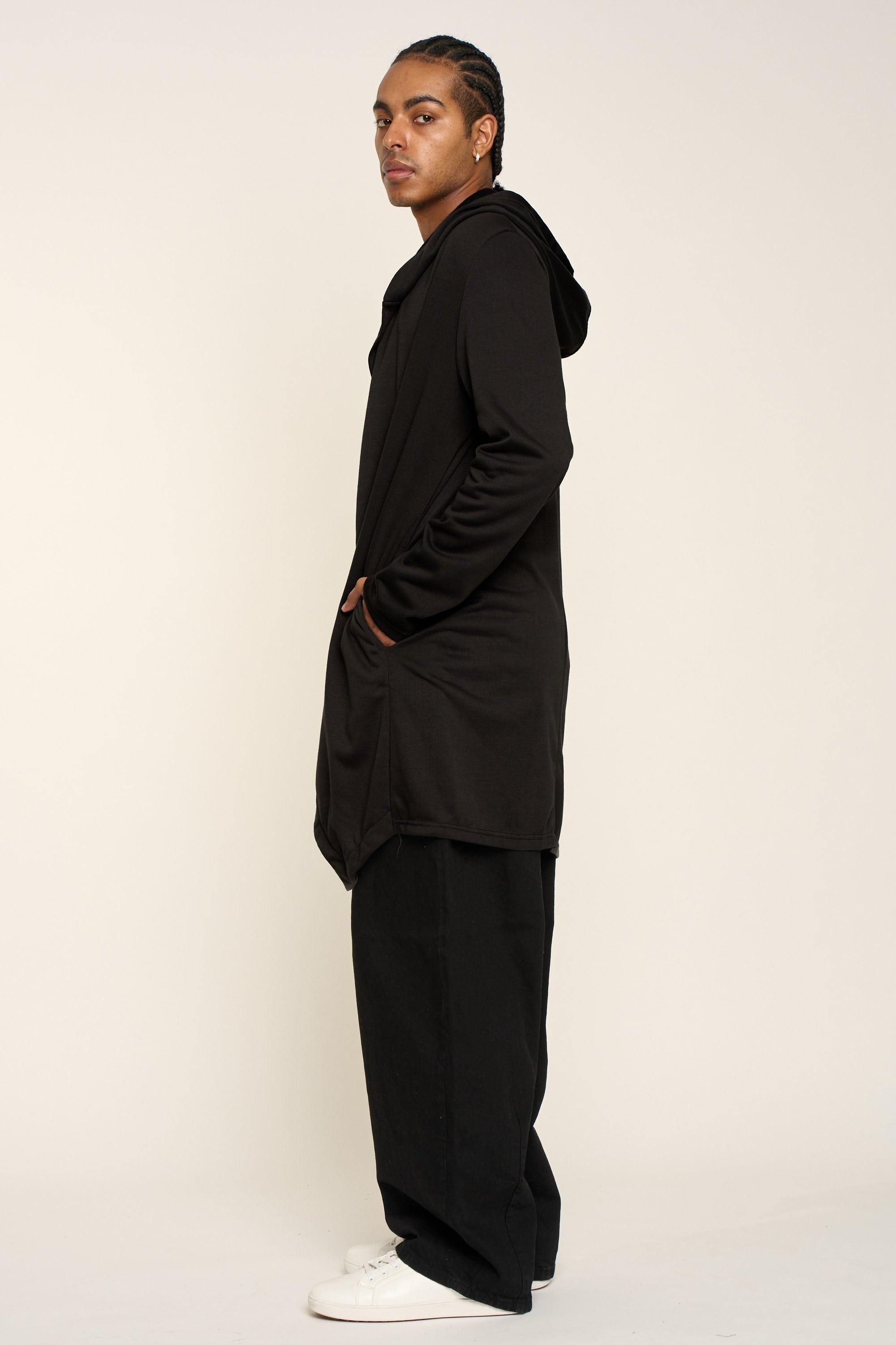 Long Length Drape Cape Cardigan Hoodie