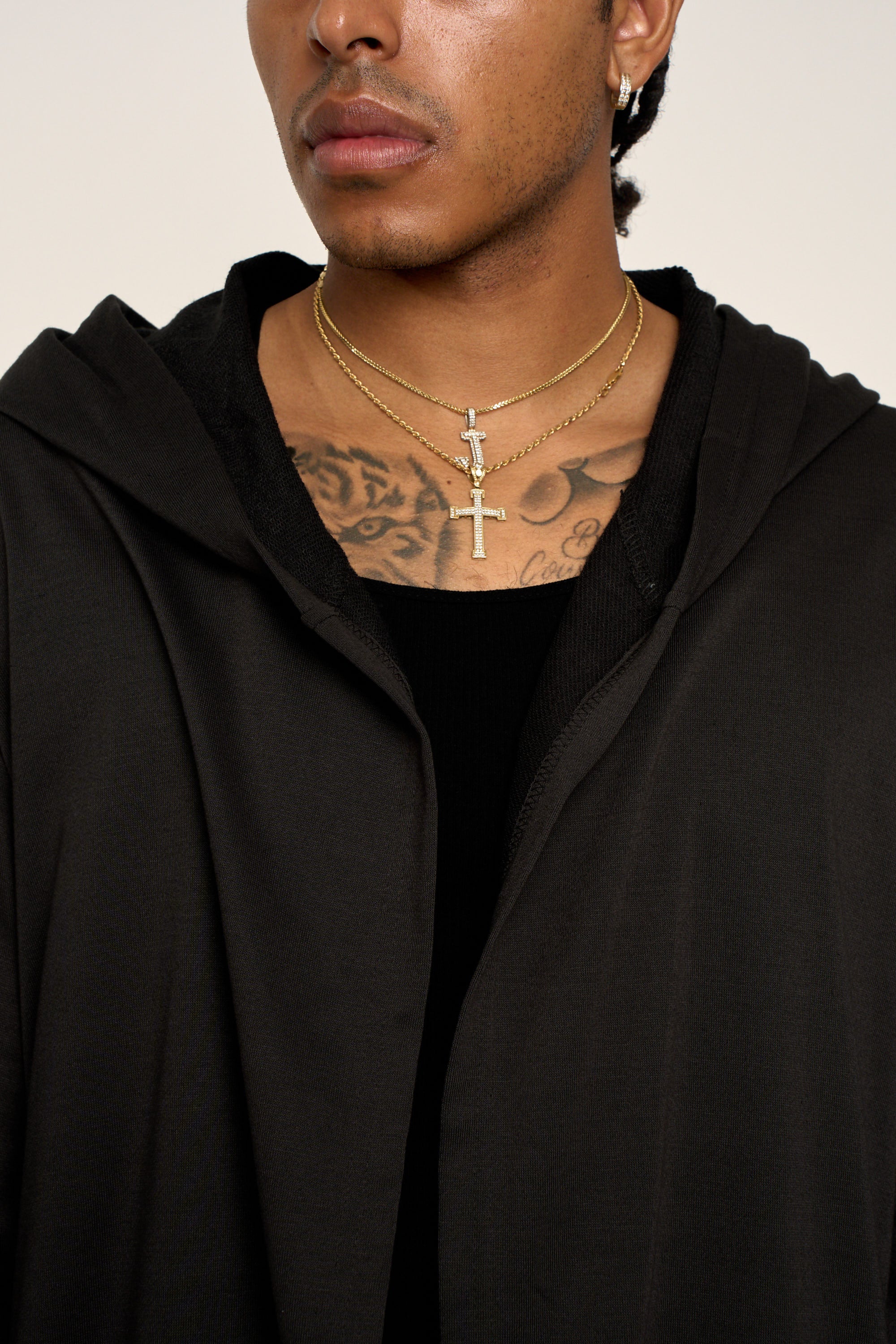 Long Length Drape Cape Cardigan Hoodie