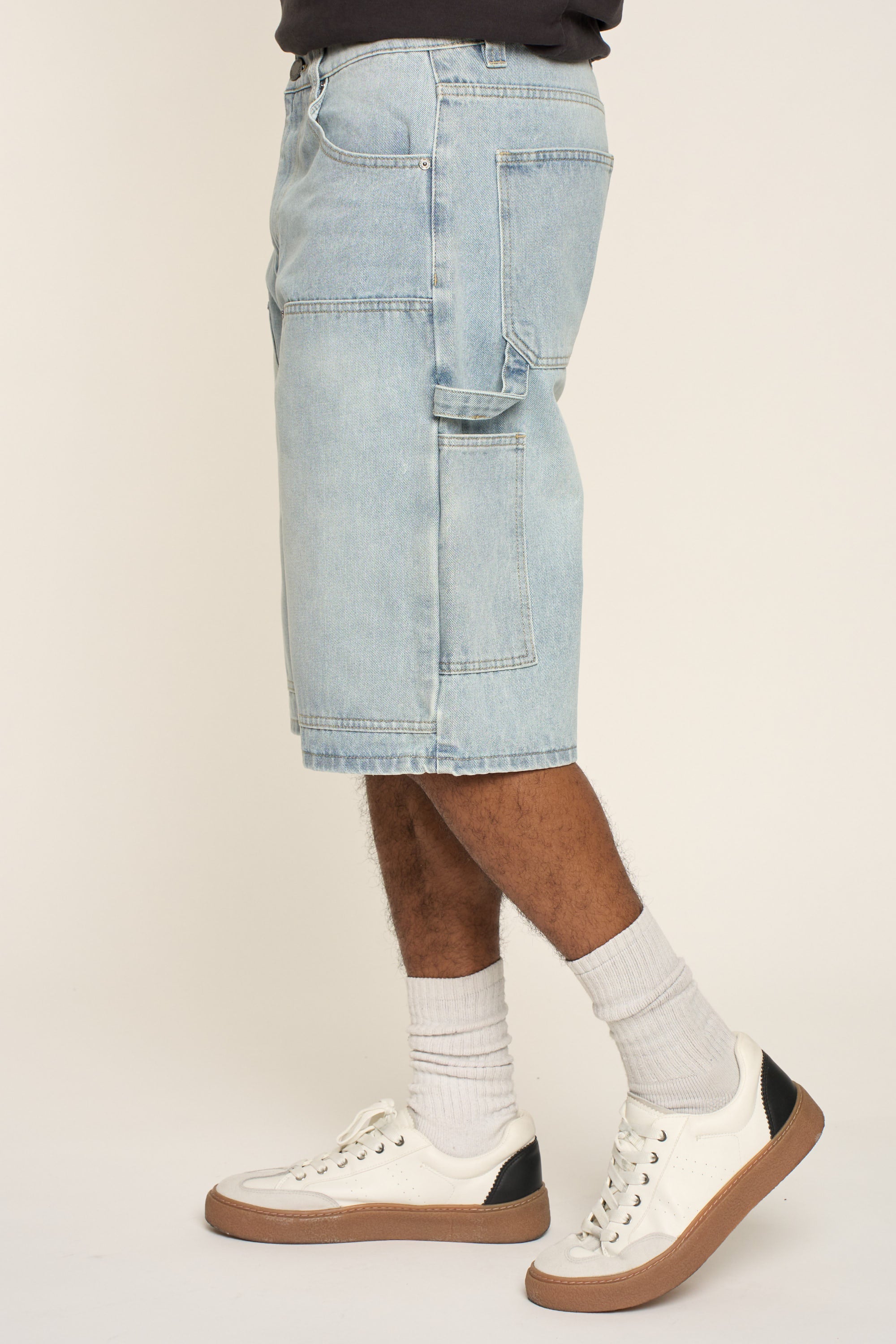 Baggy Fit Carpenter Denim Shorts