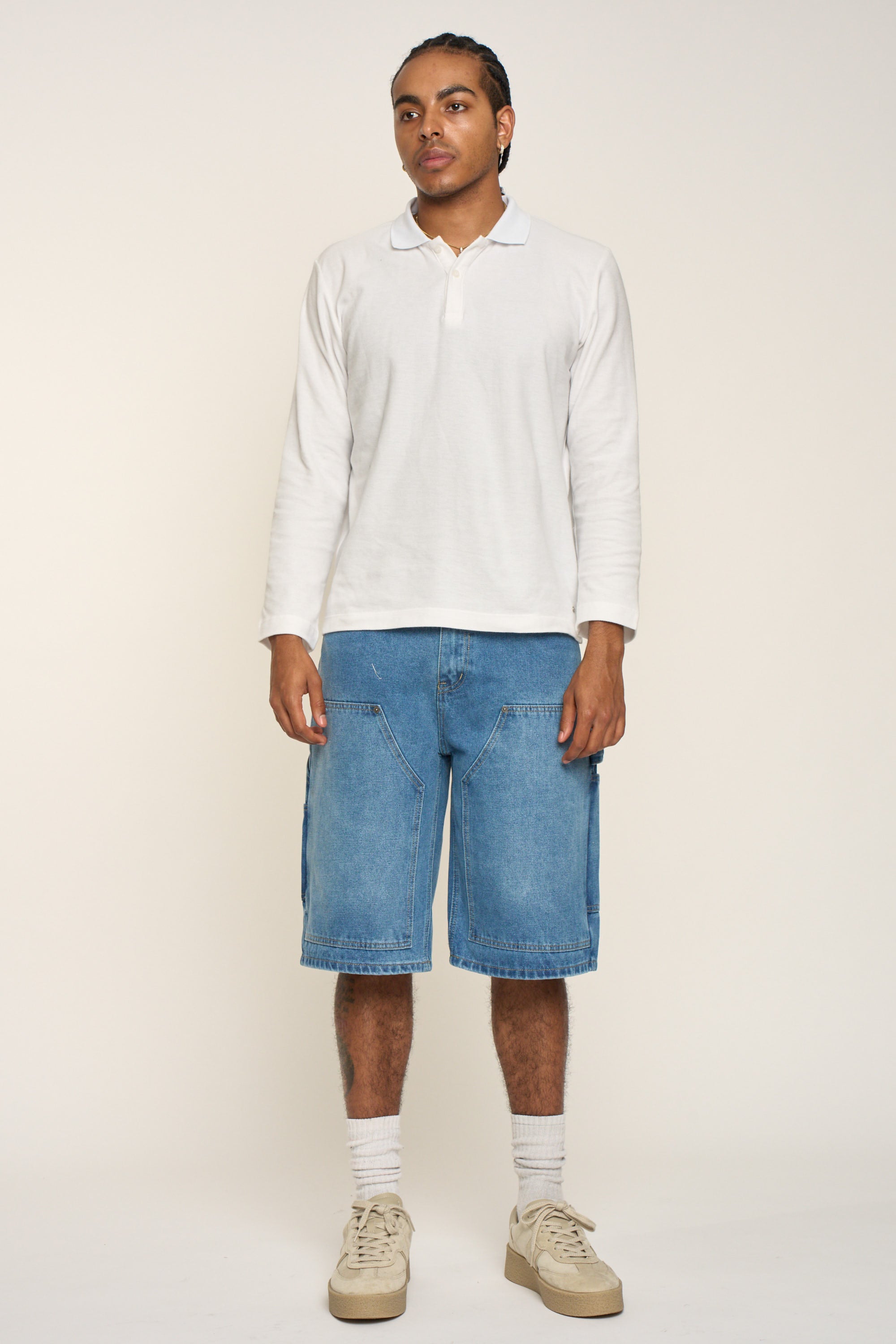 Baggy Fit Carpenter Denim Shorts