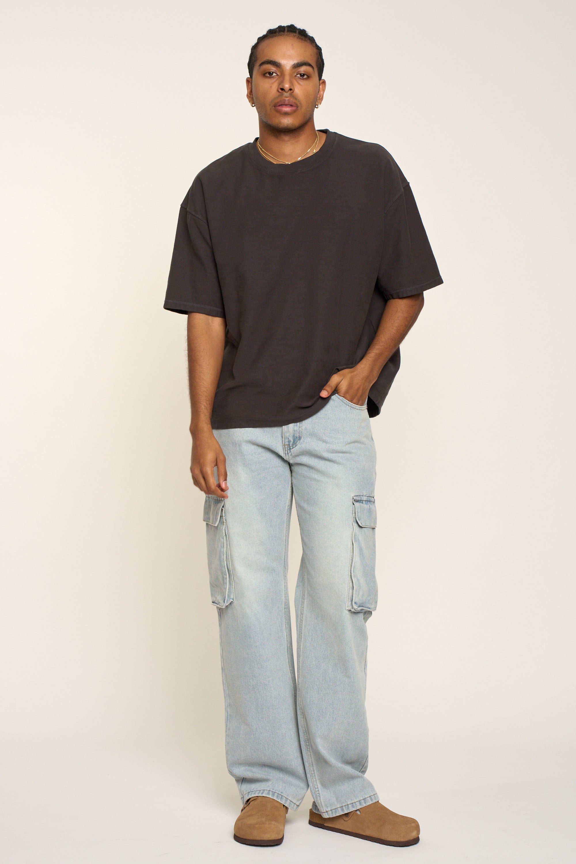 Baggy Fit Cargo Denim Jeans