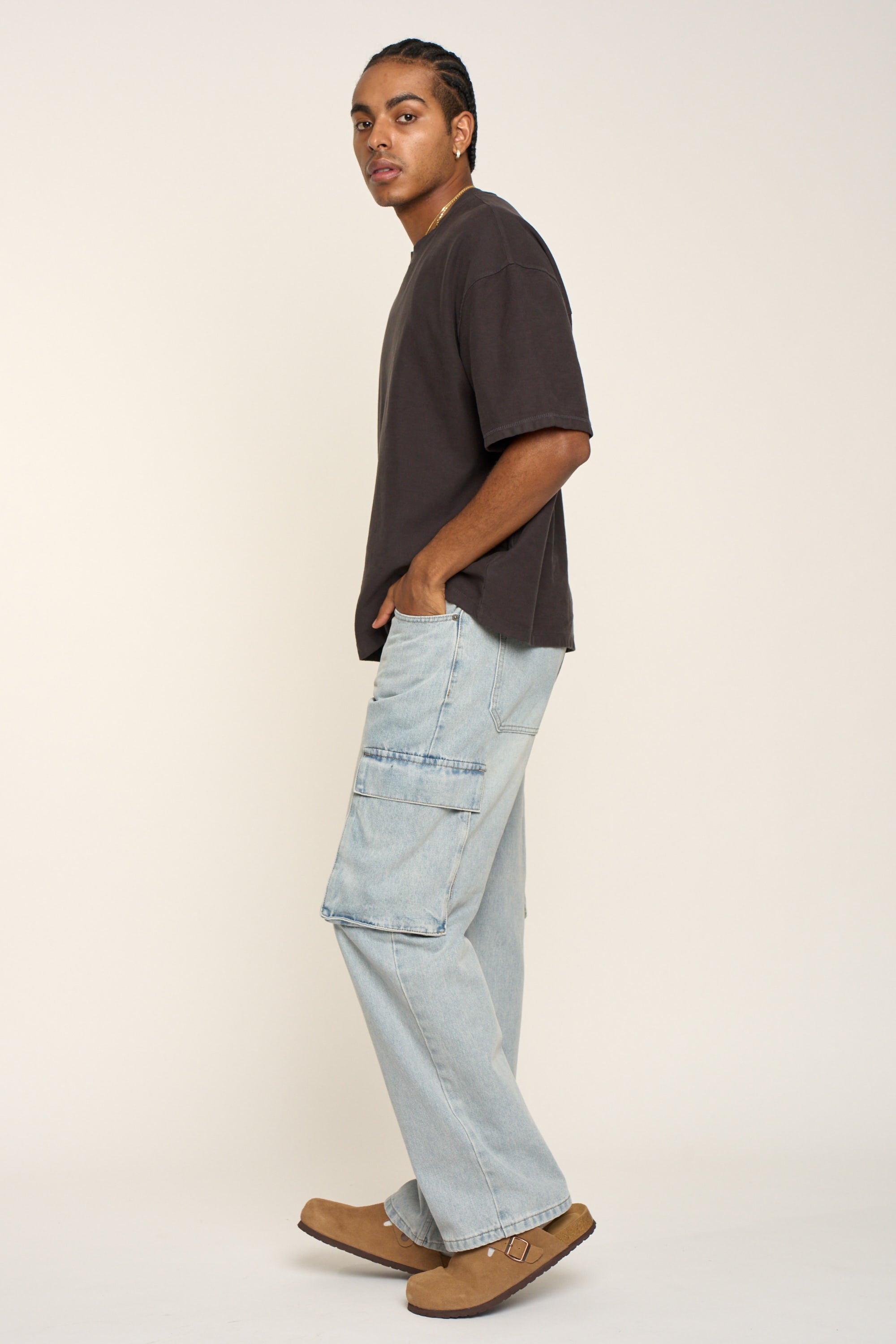 Baggy Fit Cargo Denim Jeans
