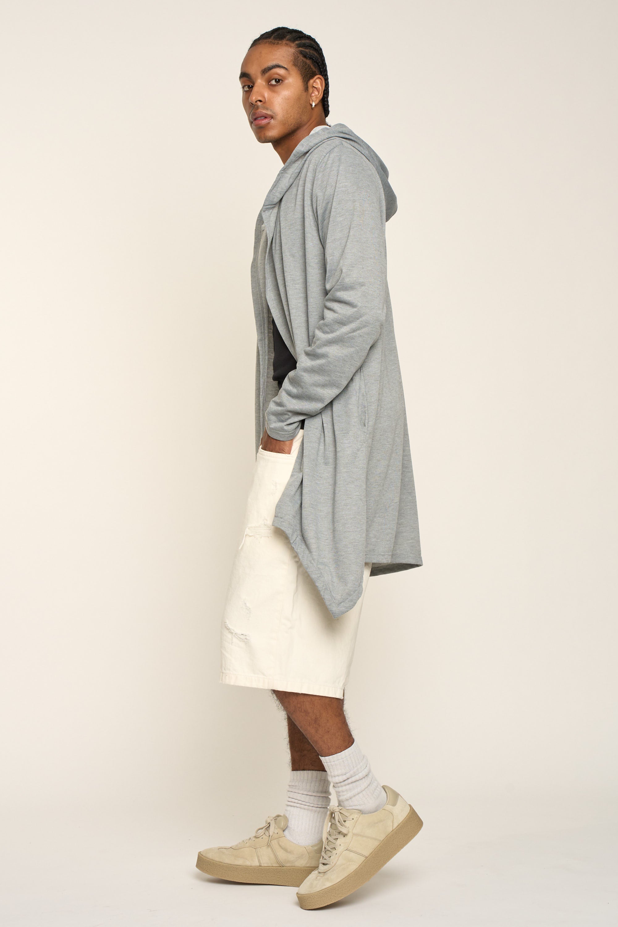 Long Length Drape Cape Cardigan Hoodie