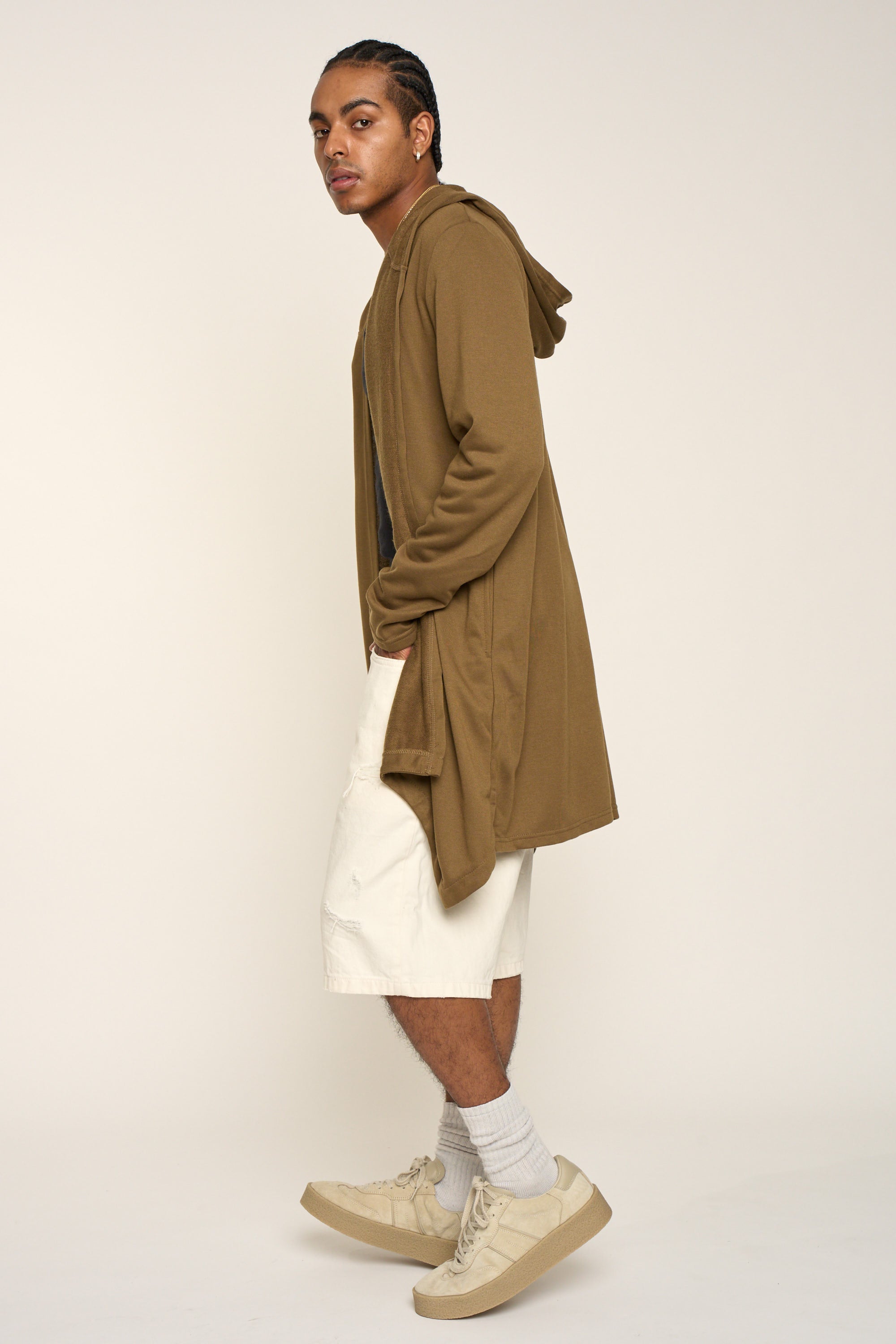 Long Length Drape Cape Cardigan Hoodie