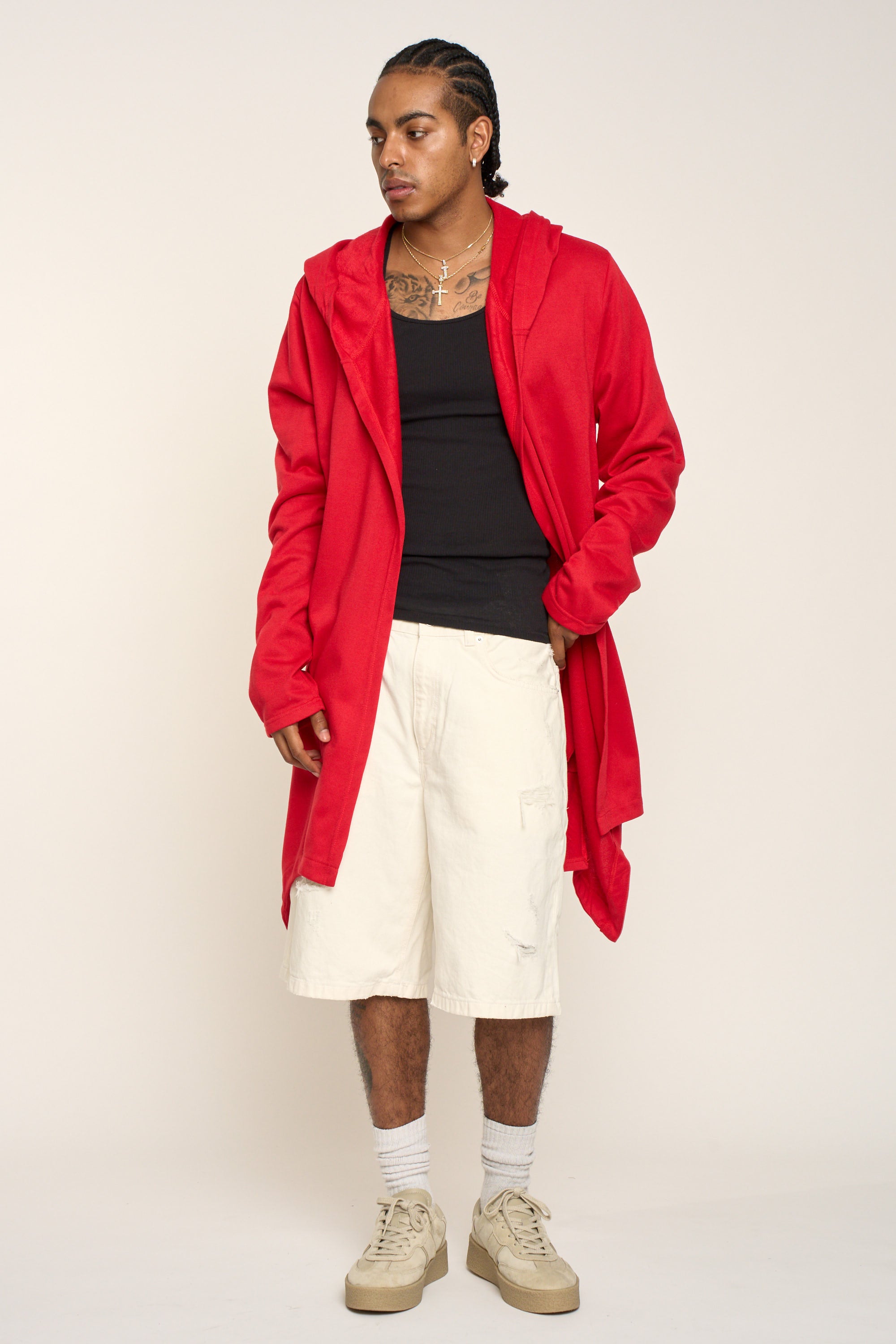 Long Length Drape Cape Cardigan Hoodie