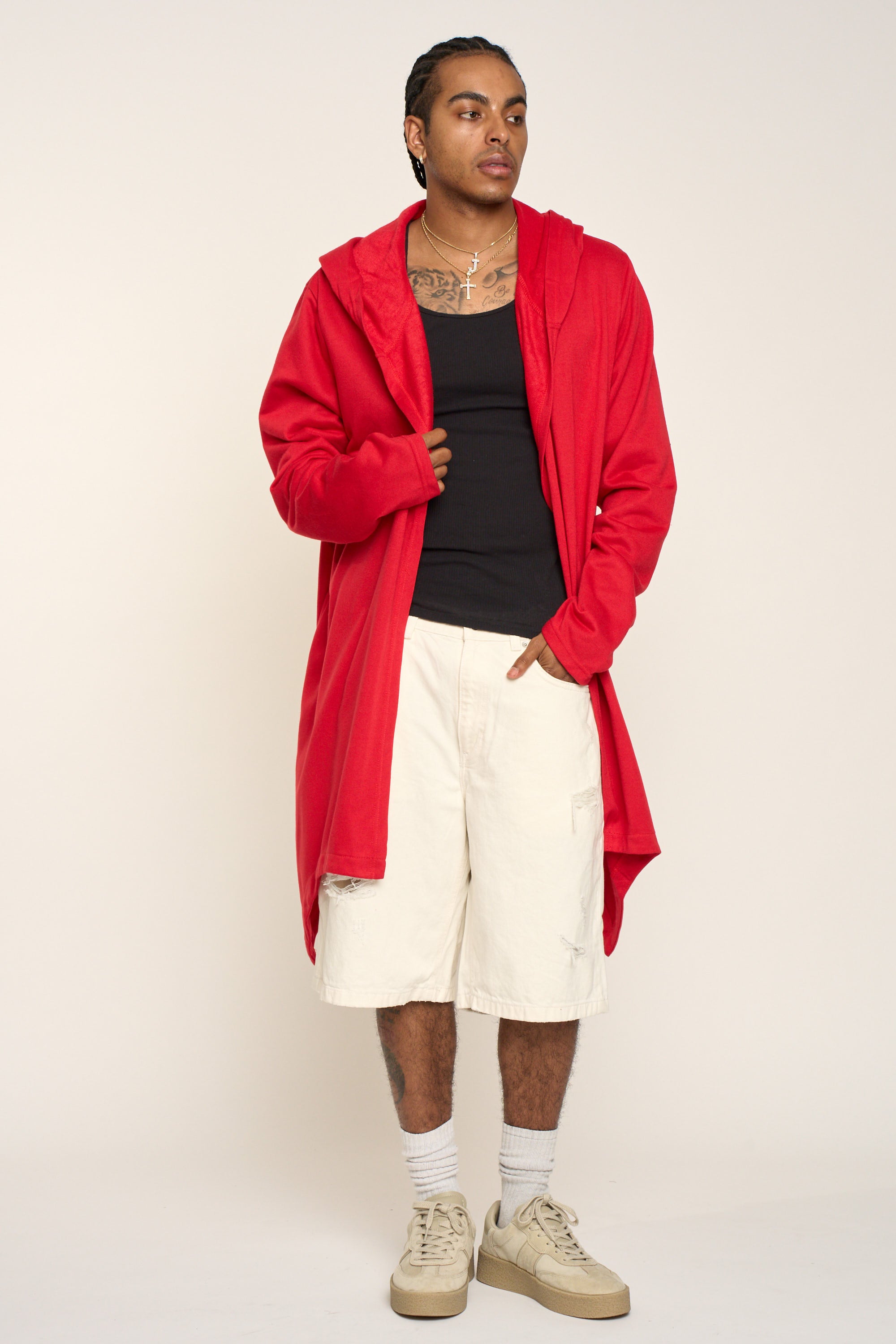 Long Length Drape Cape Cardigan Hoodie