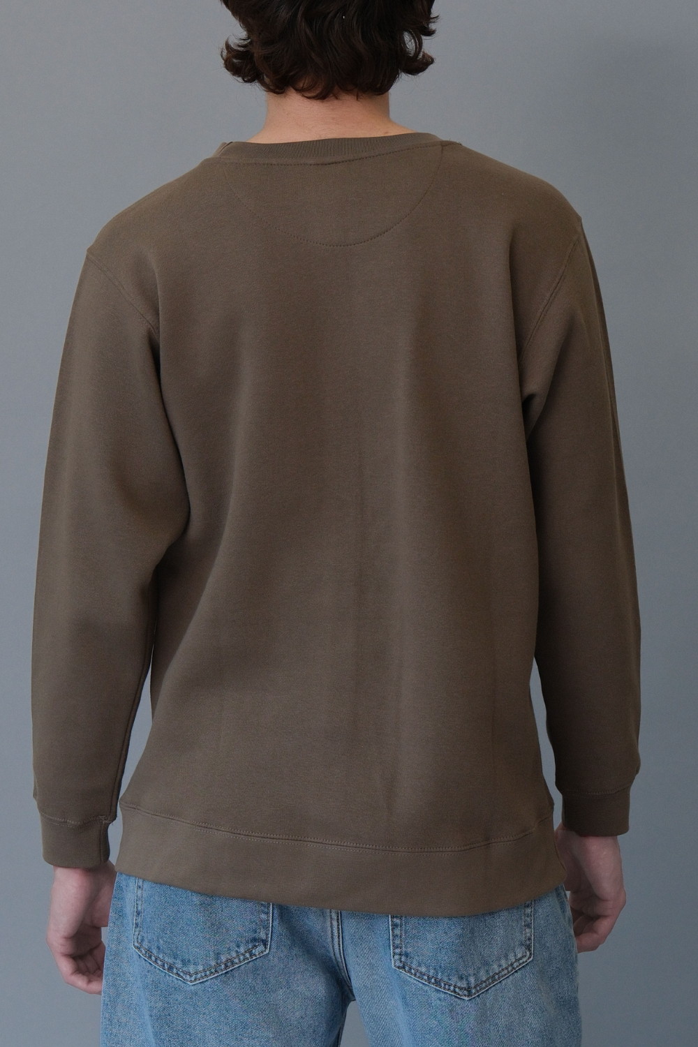 Basic Solid Crew-Neck Sweatshirt