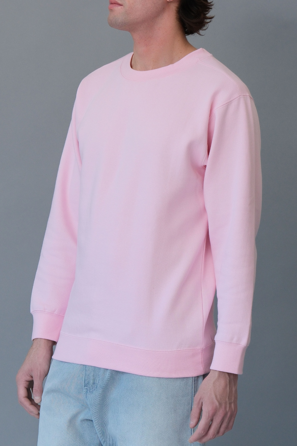 Basic Solid Crew-Neck Sweatshirt