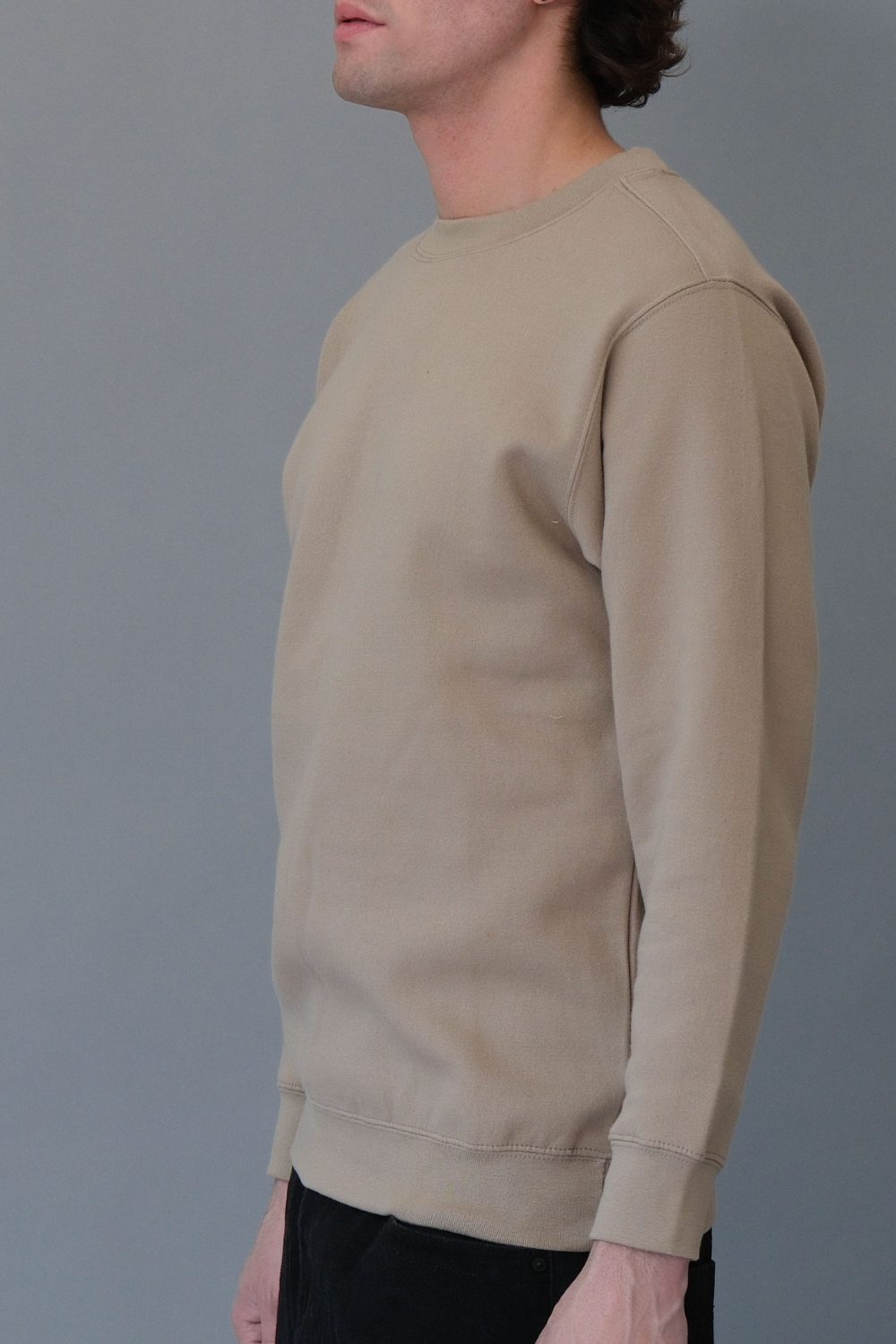 Basic Solid Crew-Neck Sweatshirt