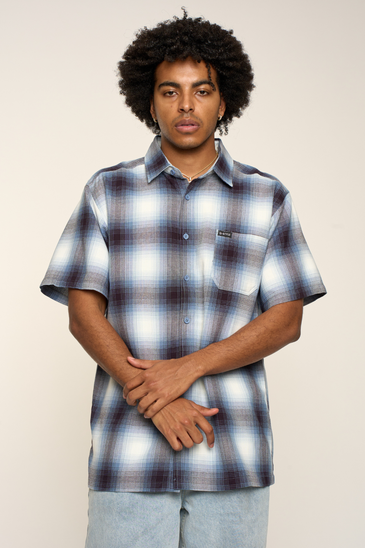 Men's Essential Plaid Short Sleeve Button Up Shirt