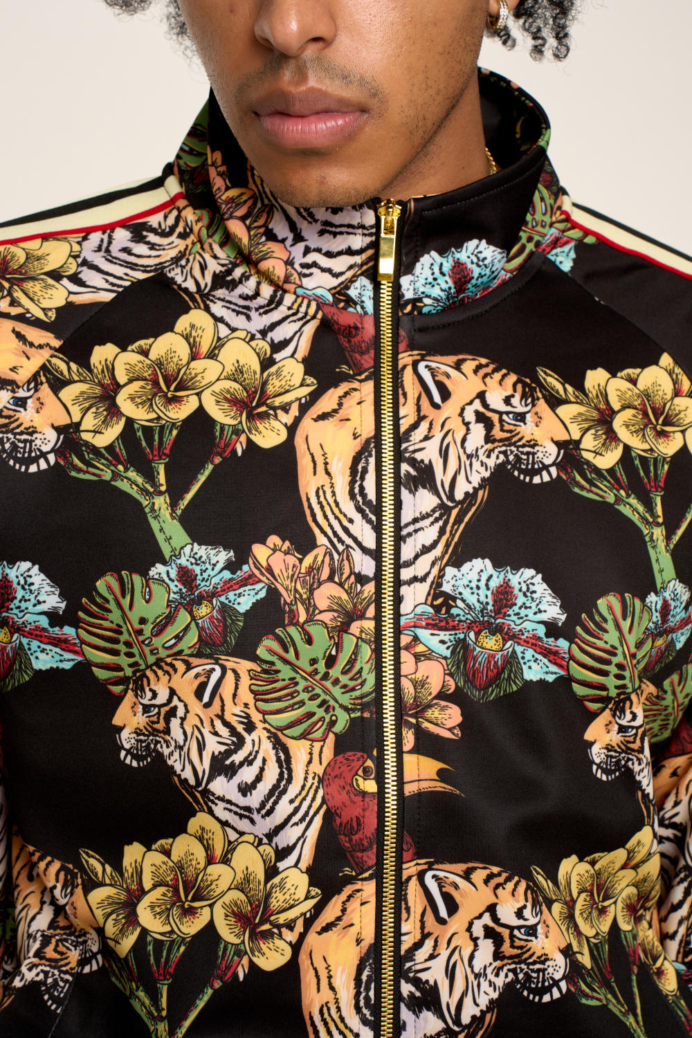 G Striped Floral Tiger Track Suit Set