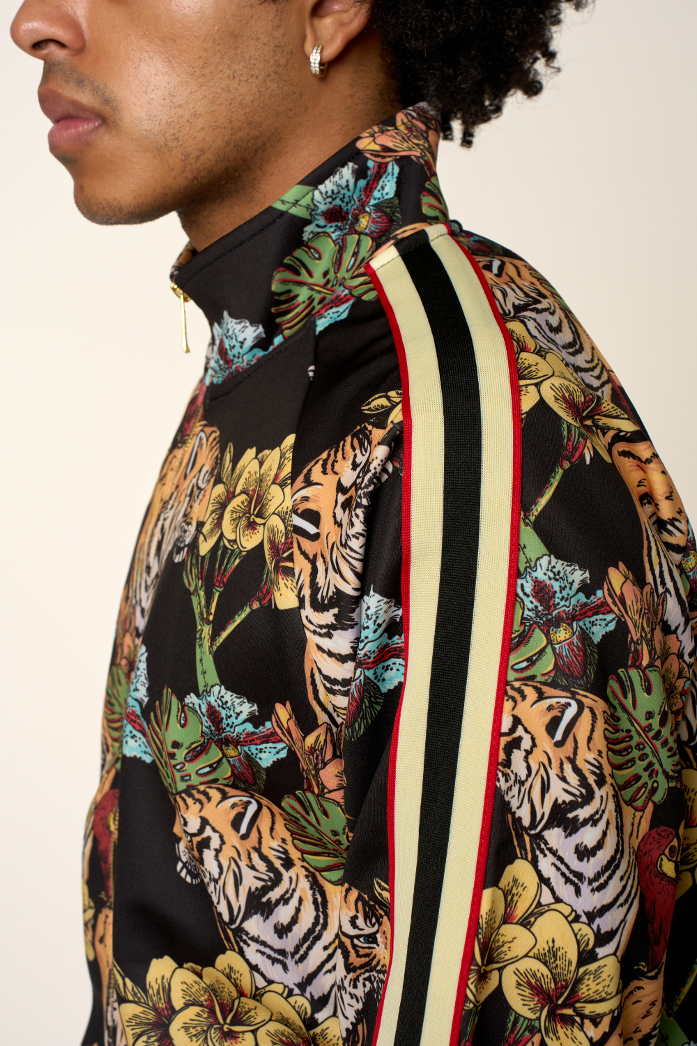 G Striped Floral Tiger Track Suit Set