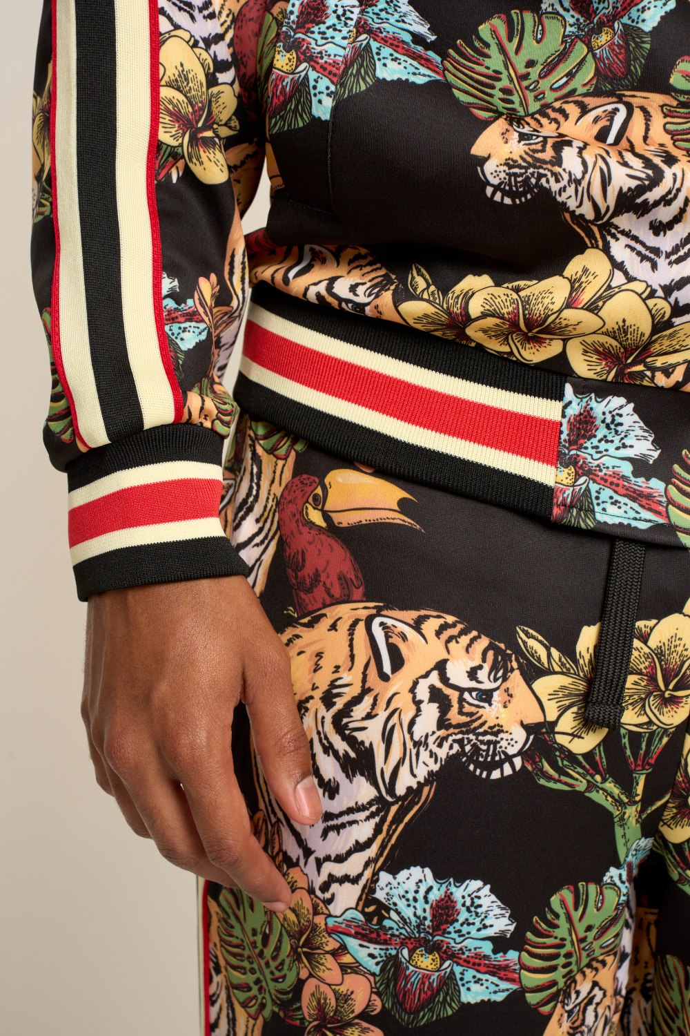 G Striped Floral Tiger Track Suit Set