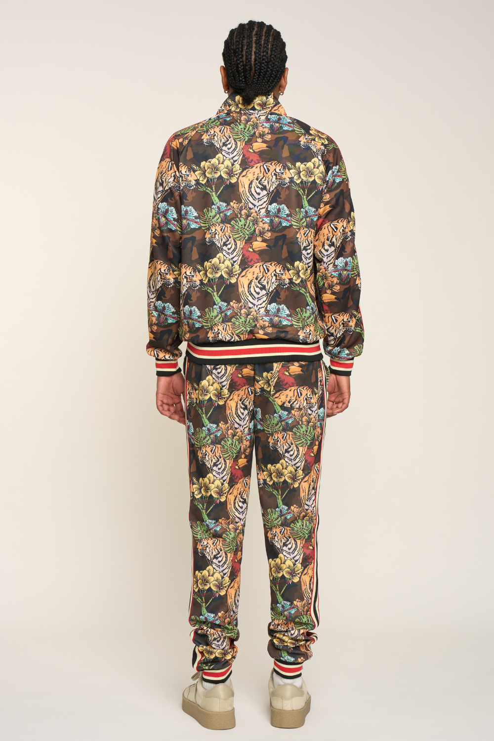 G Striped Floral Tiger Track Suit Set