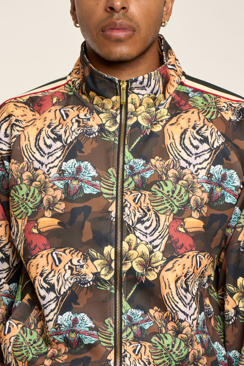 G Striped Floral Tiger Track Suit Set