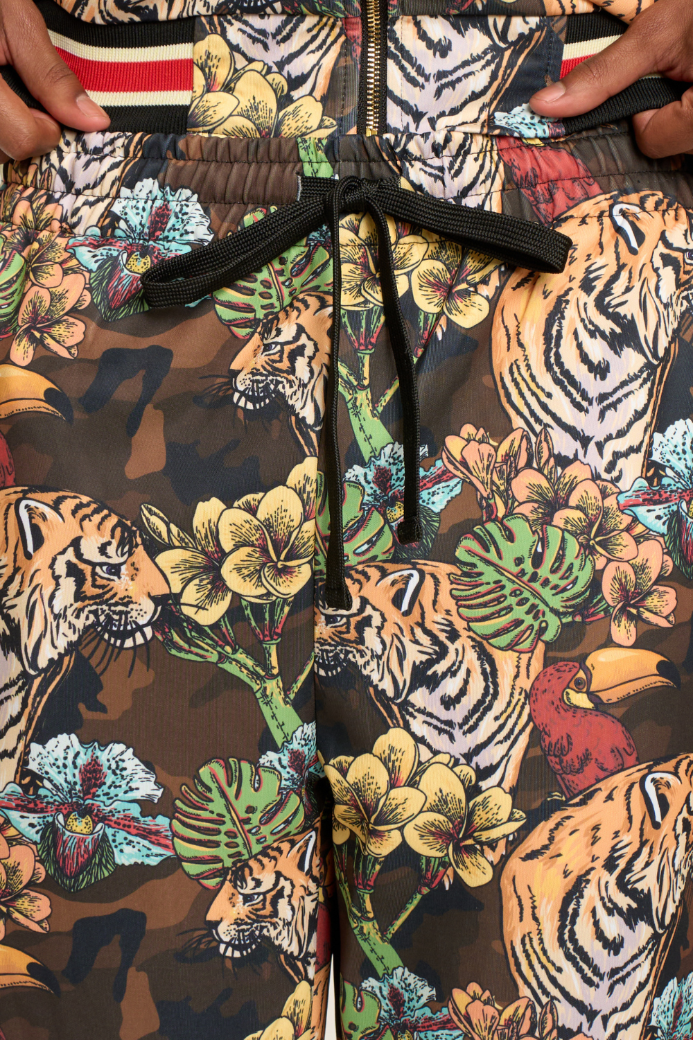 G Striped Floral Tiger Track Suit Set