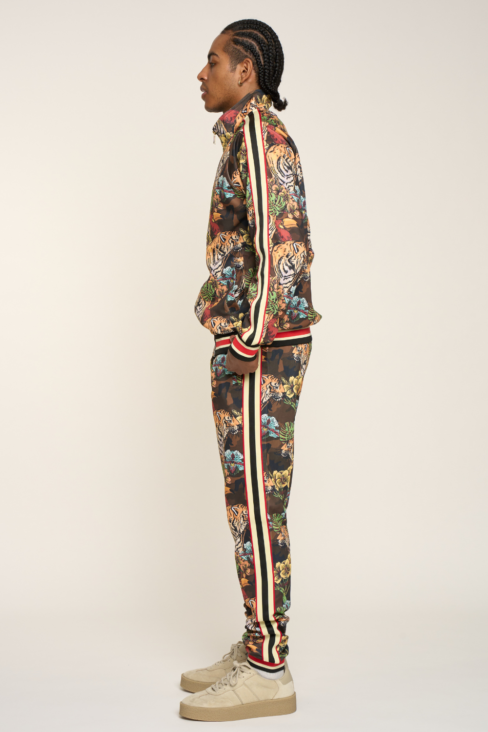 G Striped Floral Tiger Track Suit Set