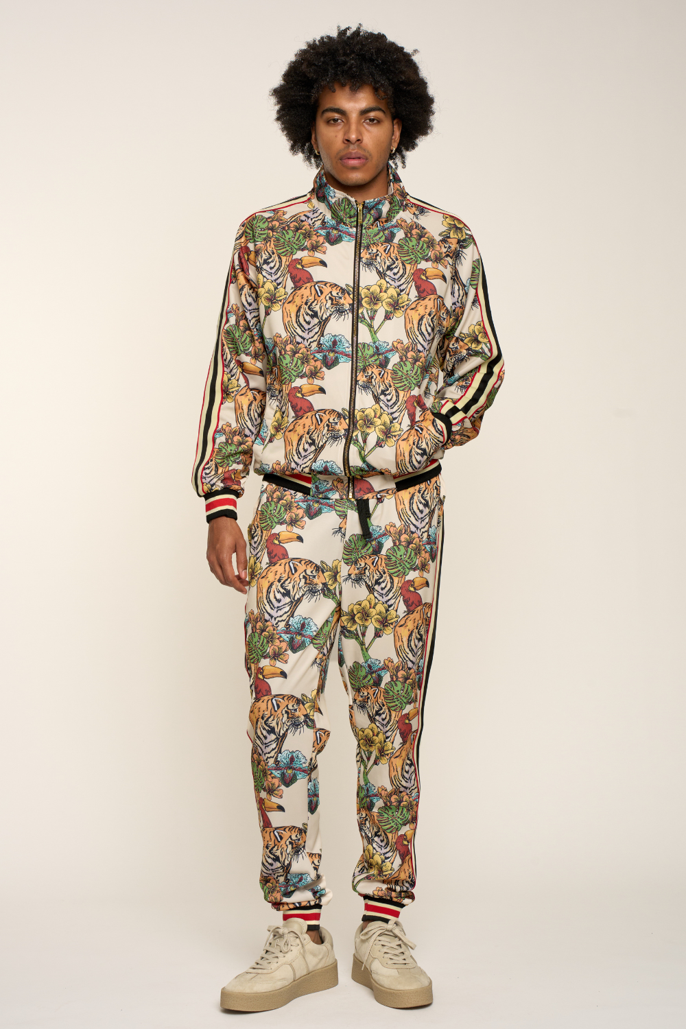 G Striped Floral Tiger Track Suit Set