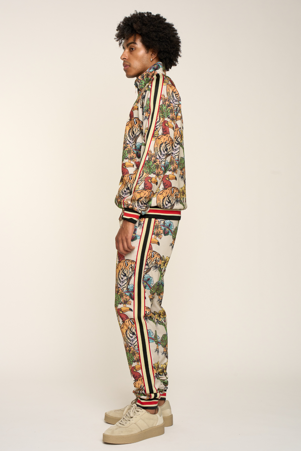 G Striped Floral Tiger Track Suit Set