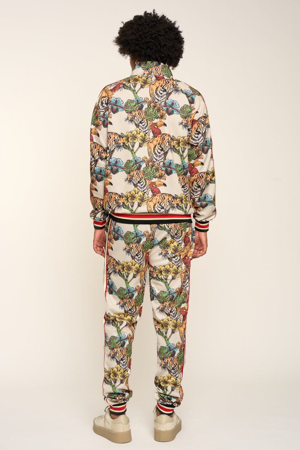 G Striped Floral Tiger Track Suit Set