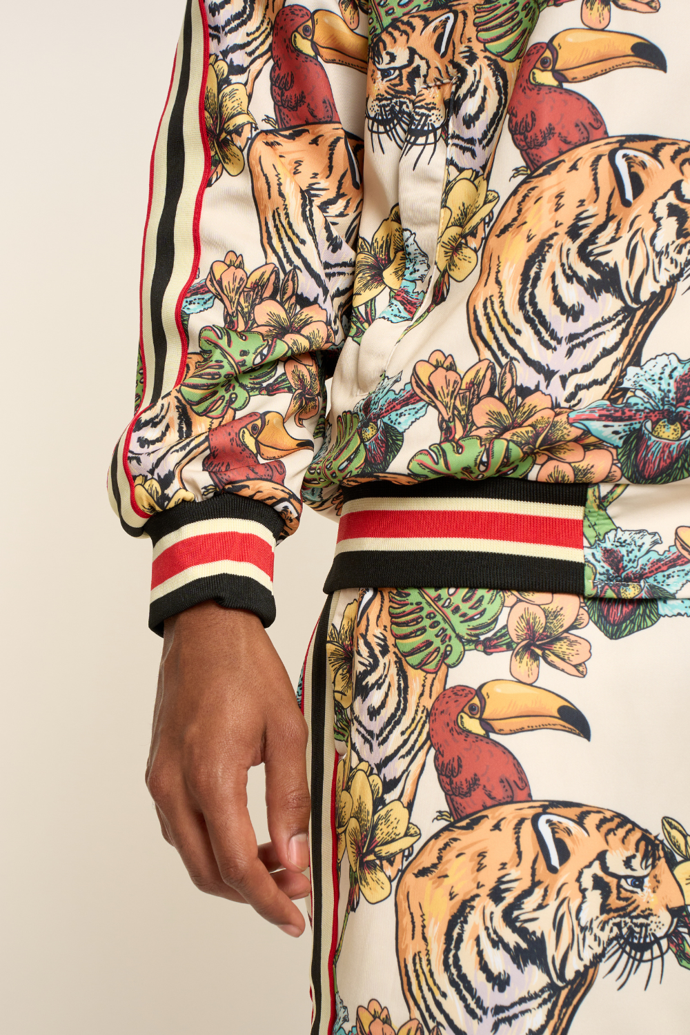 G Striped Floral Tiger Track Suit Set