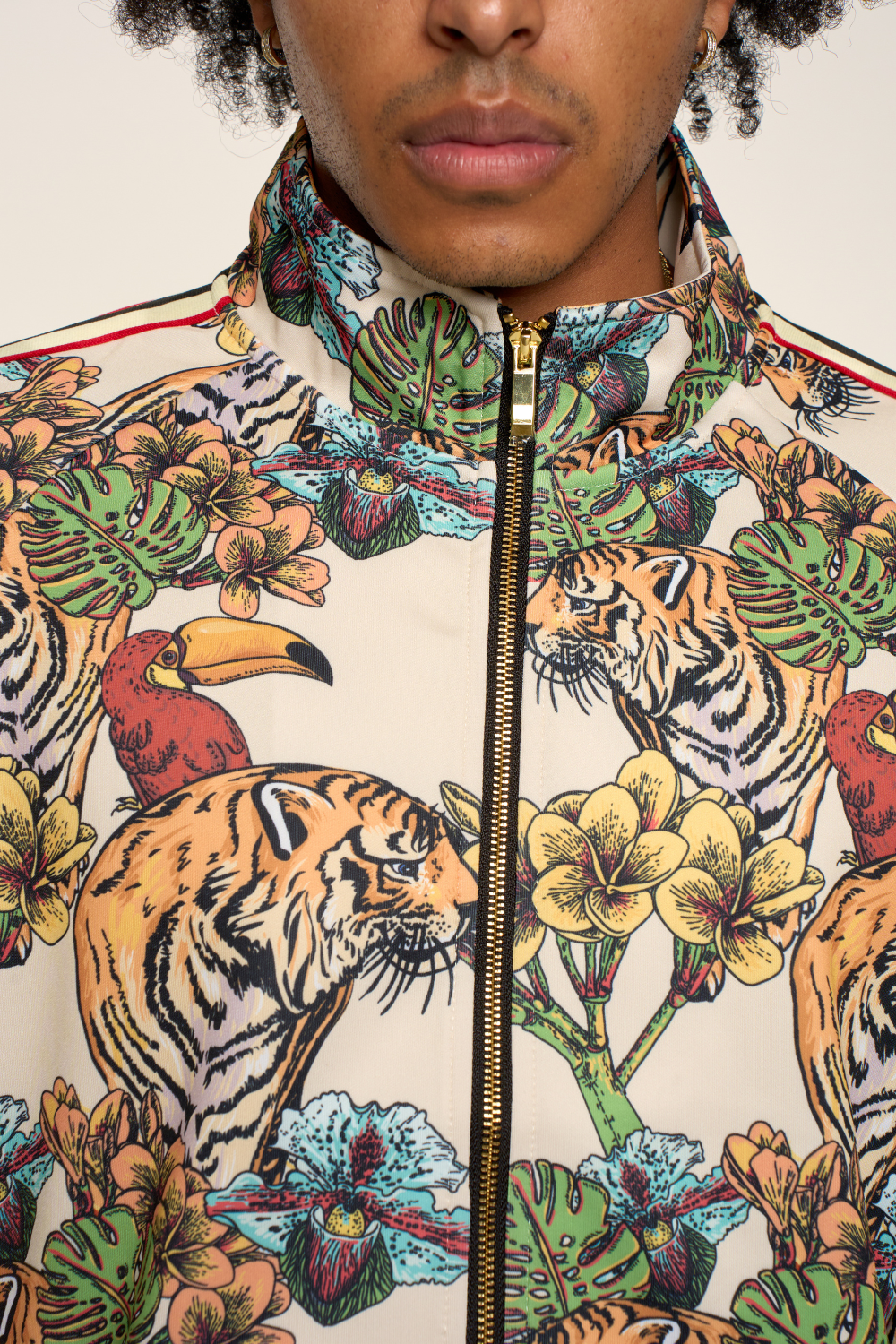 G Striped Floral Tiger Track Suit Set